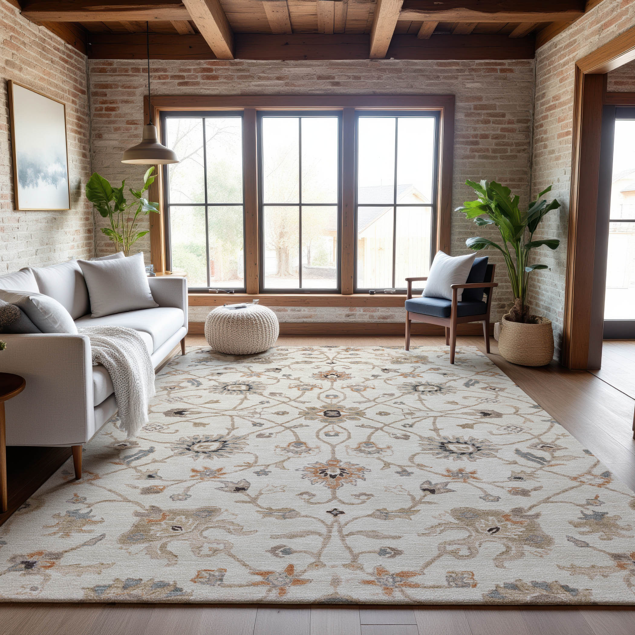 Marrakech Machine Washable Traditional Ivory Rug 2'6" x 3'10" #shape_Rectangle