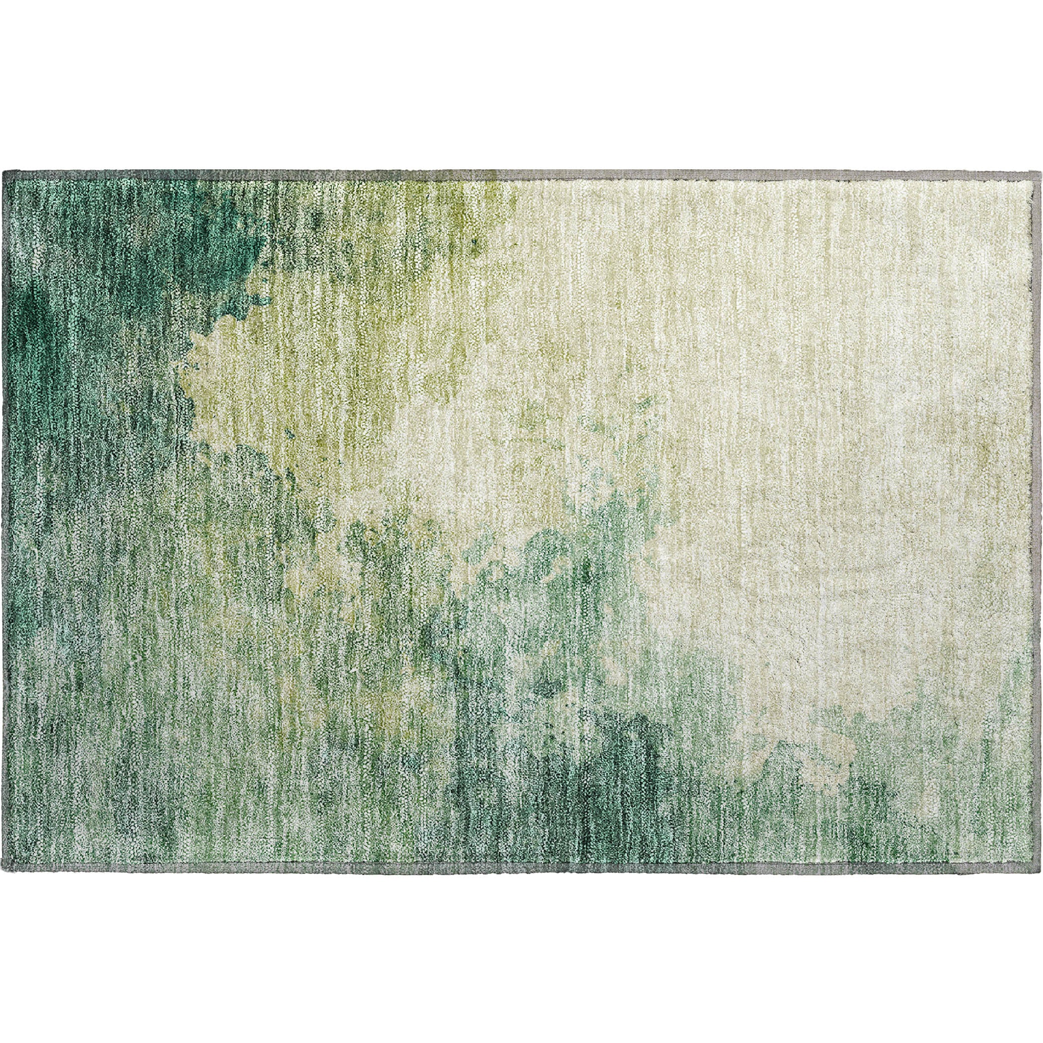 Rome Machine Washable Transitional Green Rug 1'8" x 2'6" #shape_Rectangle
