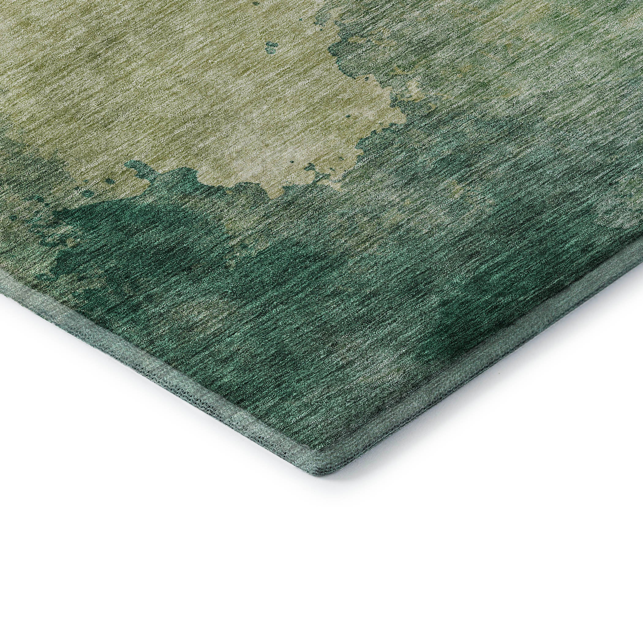 Rome Machine Washable Transitional Green Rug 1'8" x 2'6" #shape_Rectangle