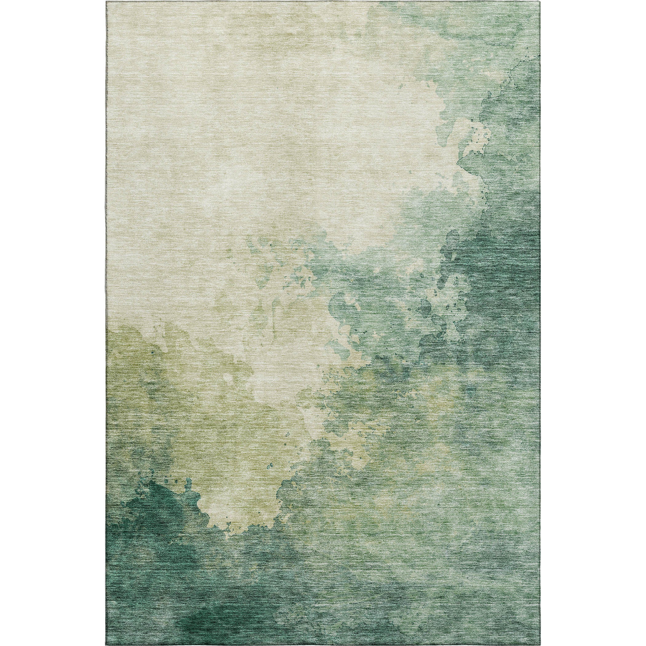 Rome Machine Washable Transitional Green Rug 2'6" x 3'10" #shape_Rectangle