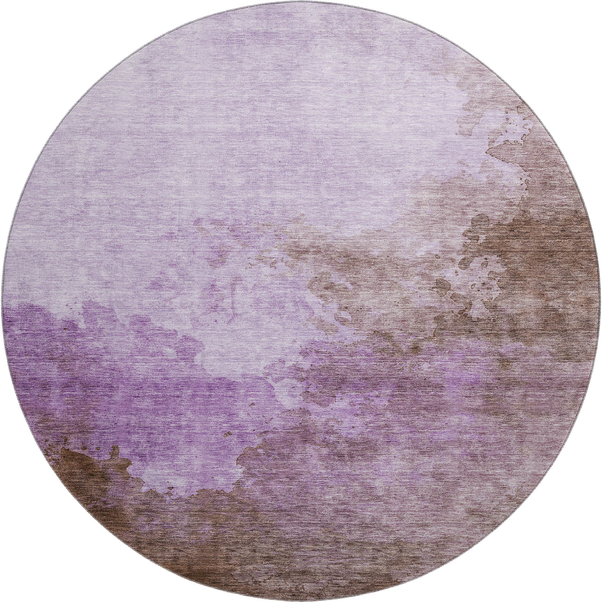 Rome Machine Washable Transitional Lavender Purple Rug 8' x 8' #shape_Round
