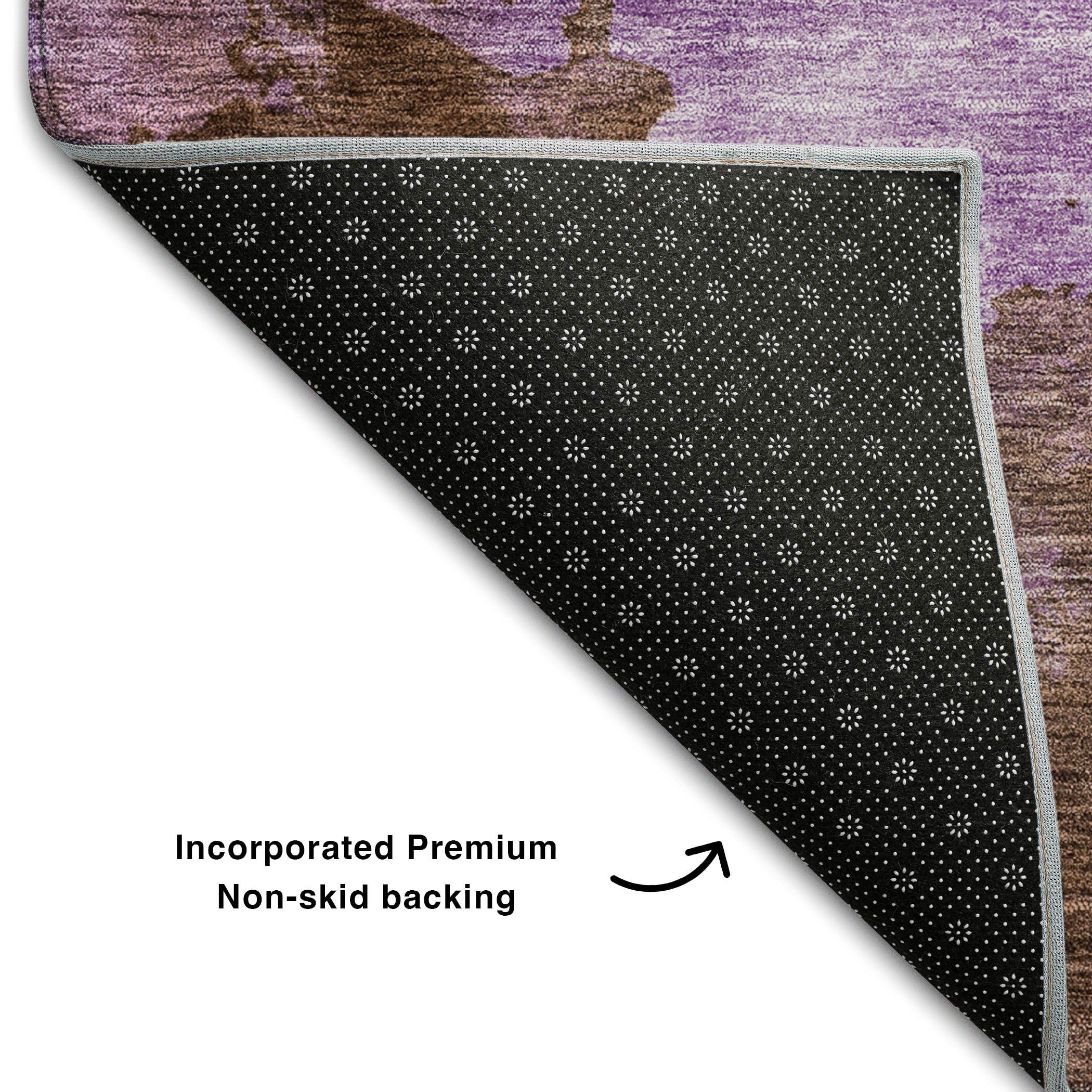 Rome Machine Washable Transitional Lavender Purple Rug 1'8" x 2'6" #shape_Rectangle