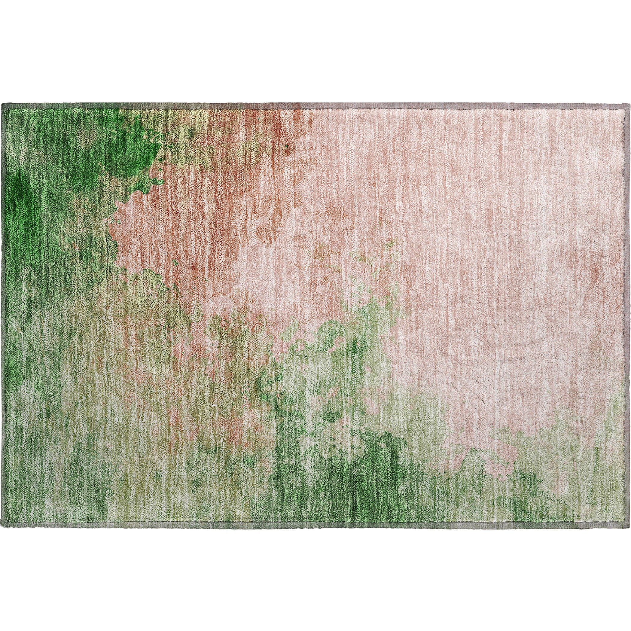 Rome Machine Washable Transitional Pink Rug 1'8" x 2'6" #shape_Rectangle
