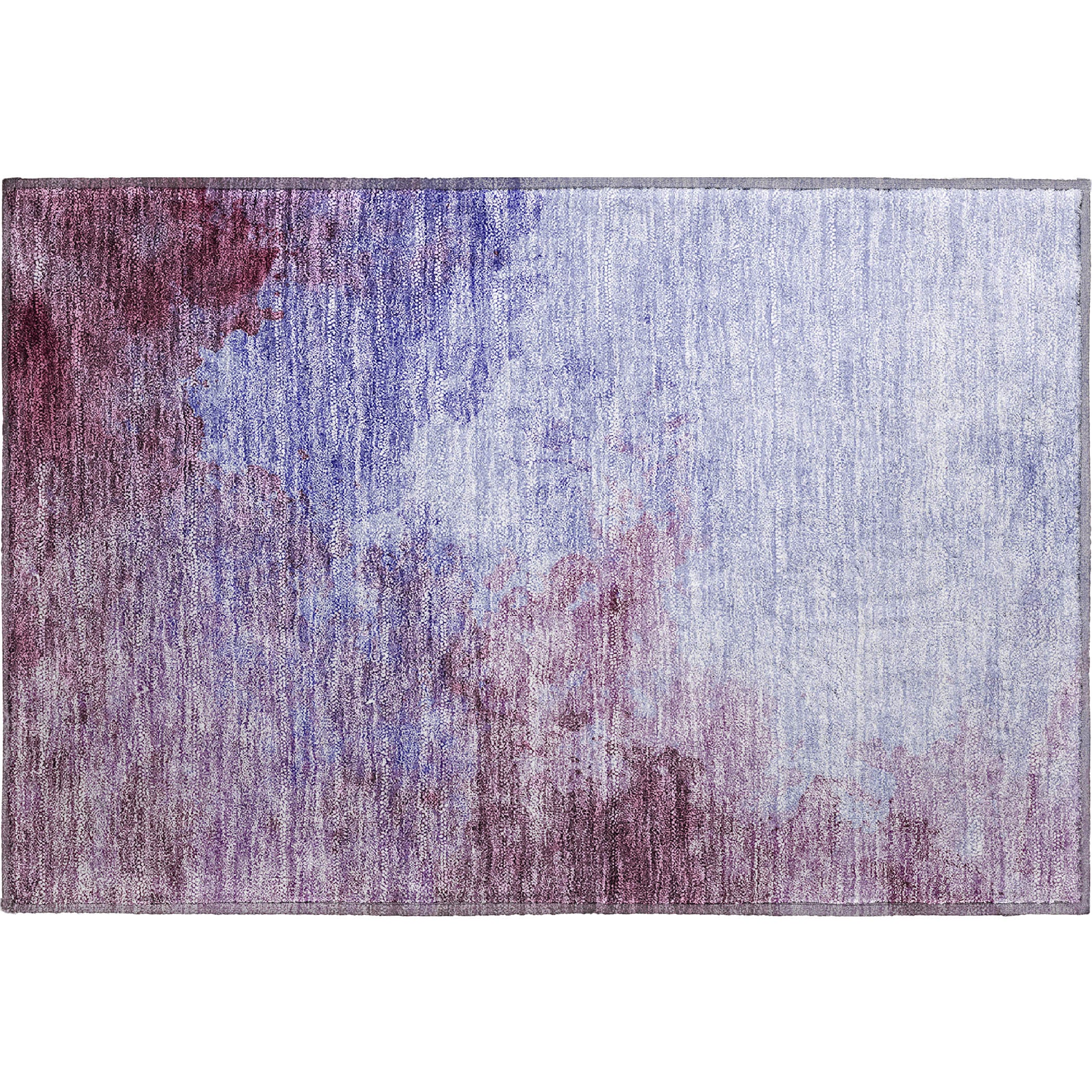 Rome Machine Washable Transitional Purple Rug 1'8" x 2'6" #shape_Rectangle