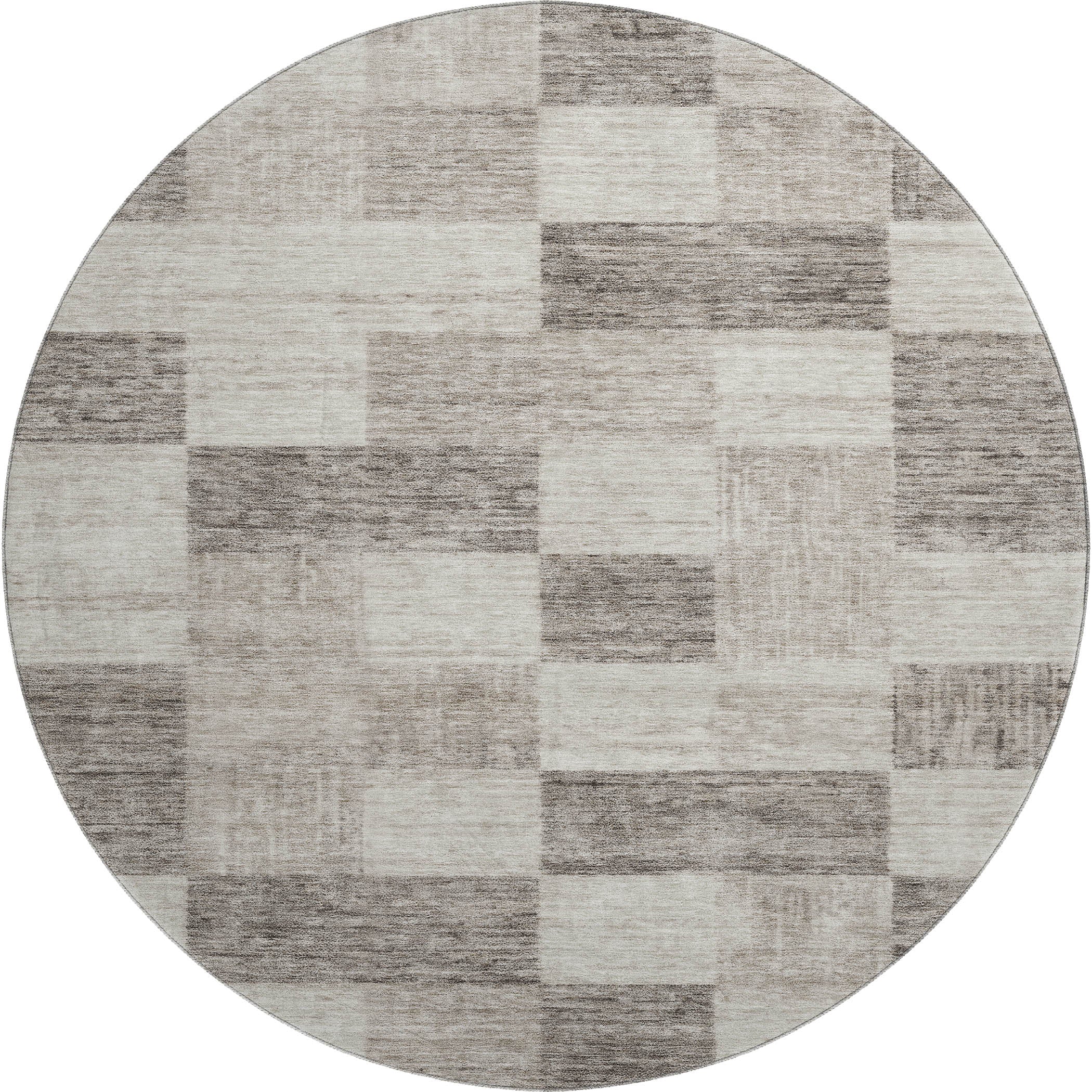 Cairo Machine Washable Transitional Beige Brown Rug 8' x 8' #shape_Round