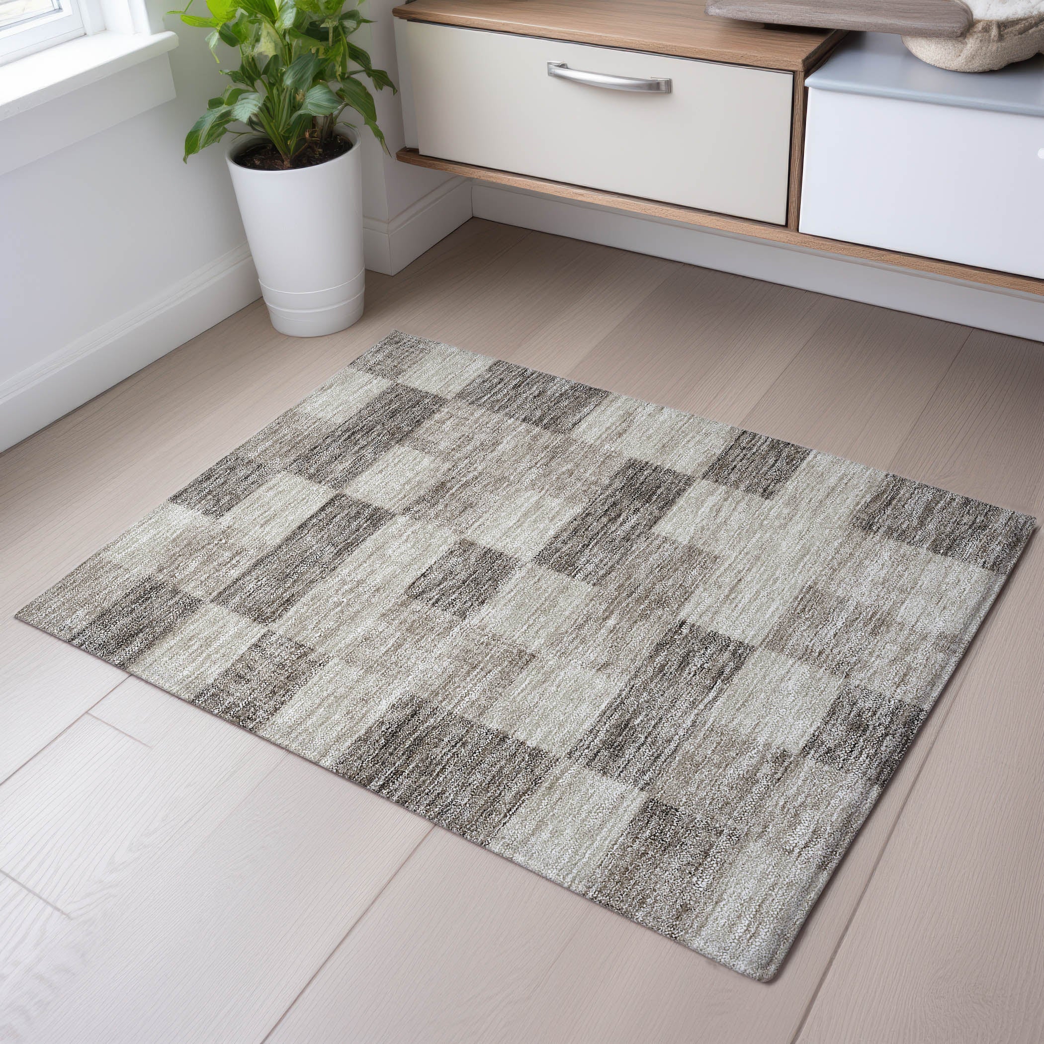Cairo Machine Washable Transitional Beige Brown Rug 1'8" x 2'6" #shape_Rectangle