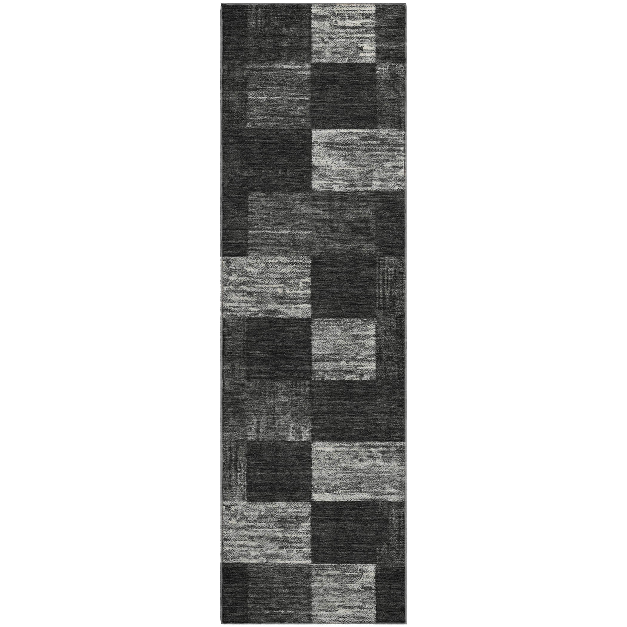 Cairo Machine Washable Transitional Black Rug 2'3" x 7'6" #shape_Runner