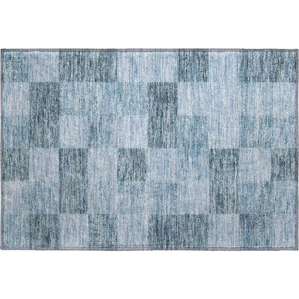 Cairo Machine Washable Transitional Denim Blue Rug 1'8" x 2'6"