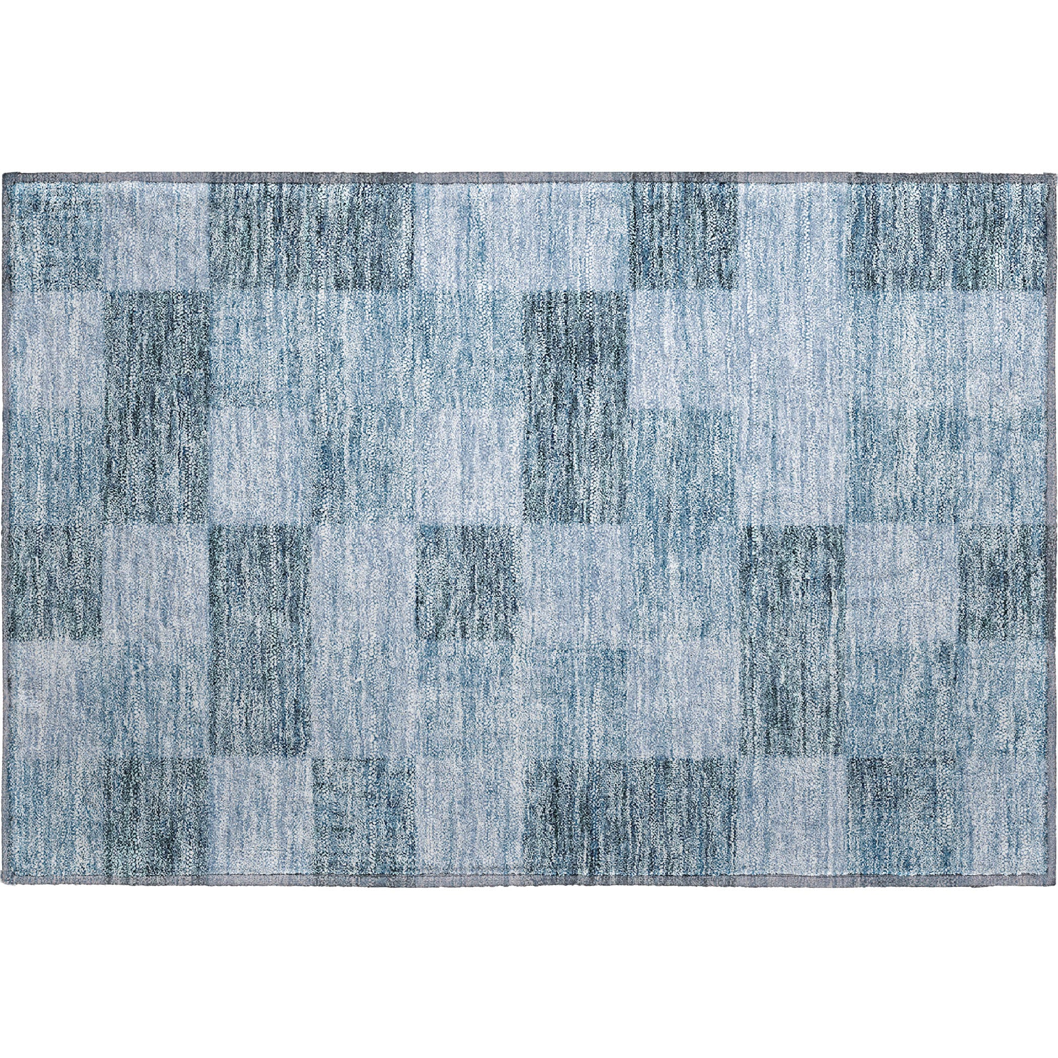 Cairo Machine Washable Transitional Denim Blue Rug 1'8" x 2'6" #shape_Rectangle