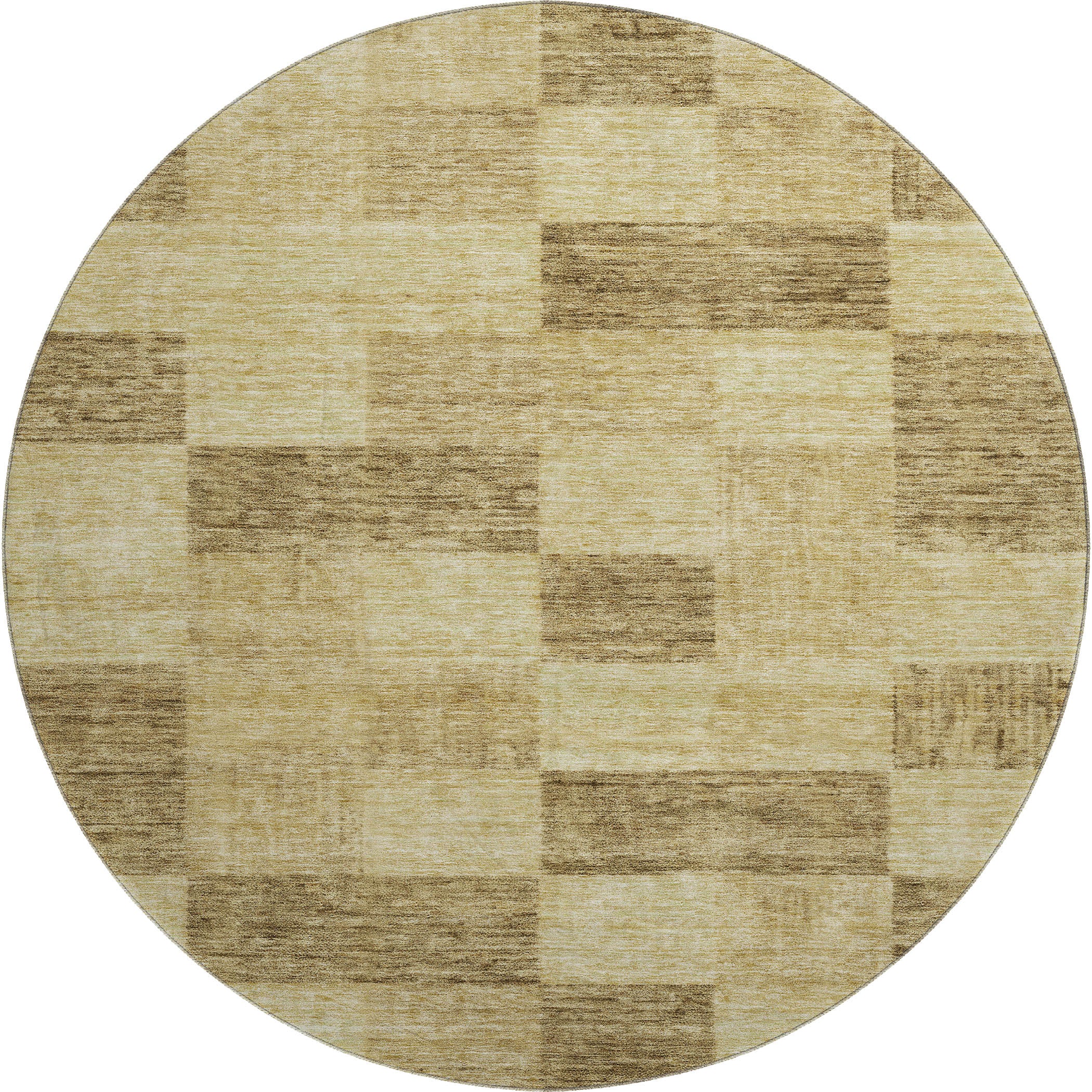Cairo Machine Washable Transitional Gold Rug 8' x 8' #shape_Round