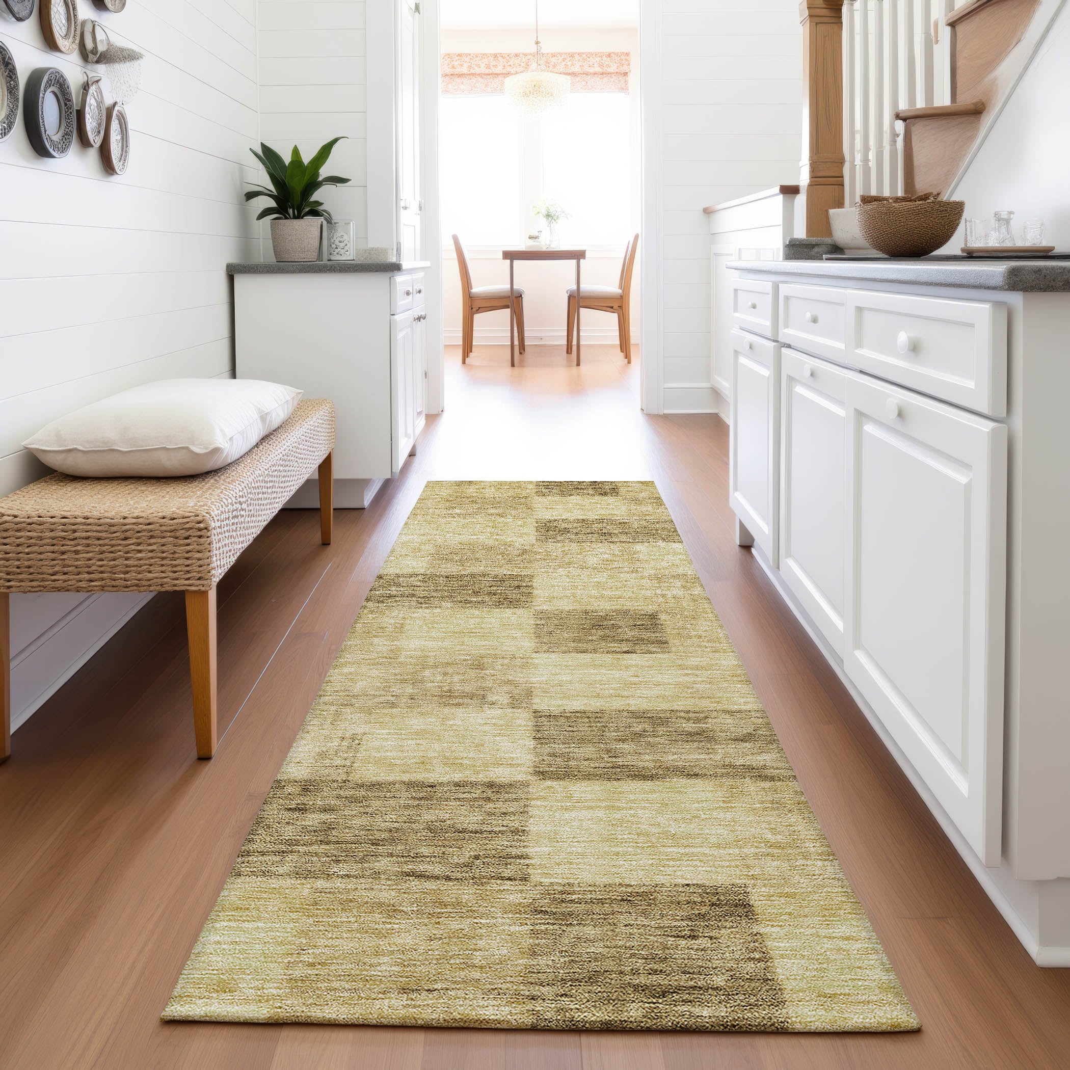 Cairo Machine Washable Transitional Gold Rug 2'3" x 7'6" #shape_Runner
