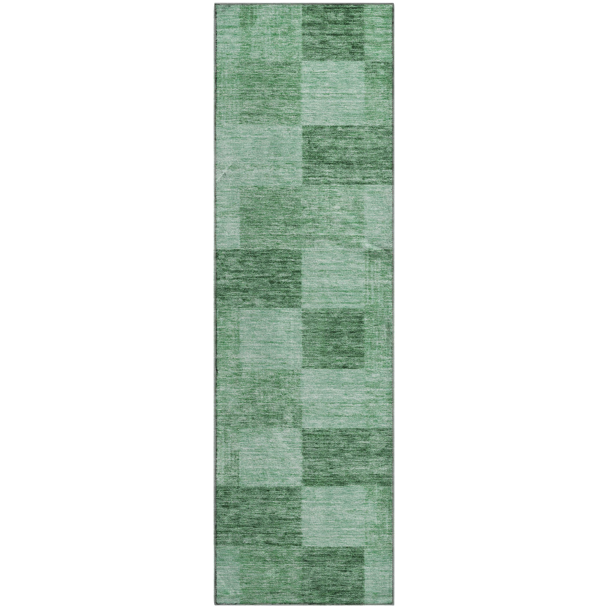 Cairo Machine Washable Transitional Green Rug 2'3" x 7'6" #shape_Runner