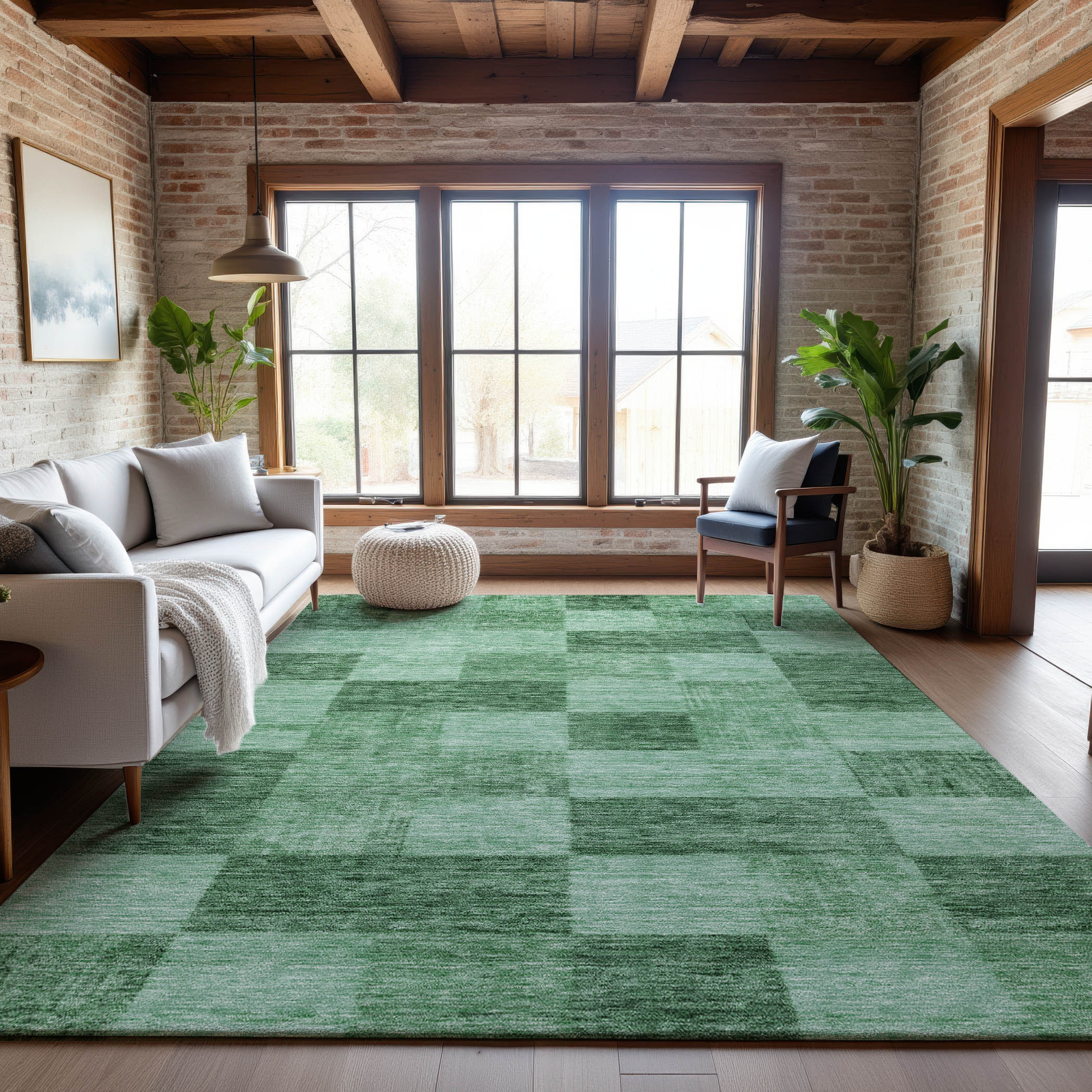 Cairo Machine Washable Transitional Green Rug 2'6" x 3'10" #shape_Rectangle