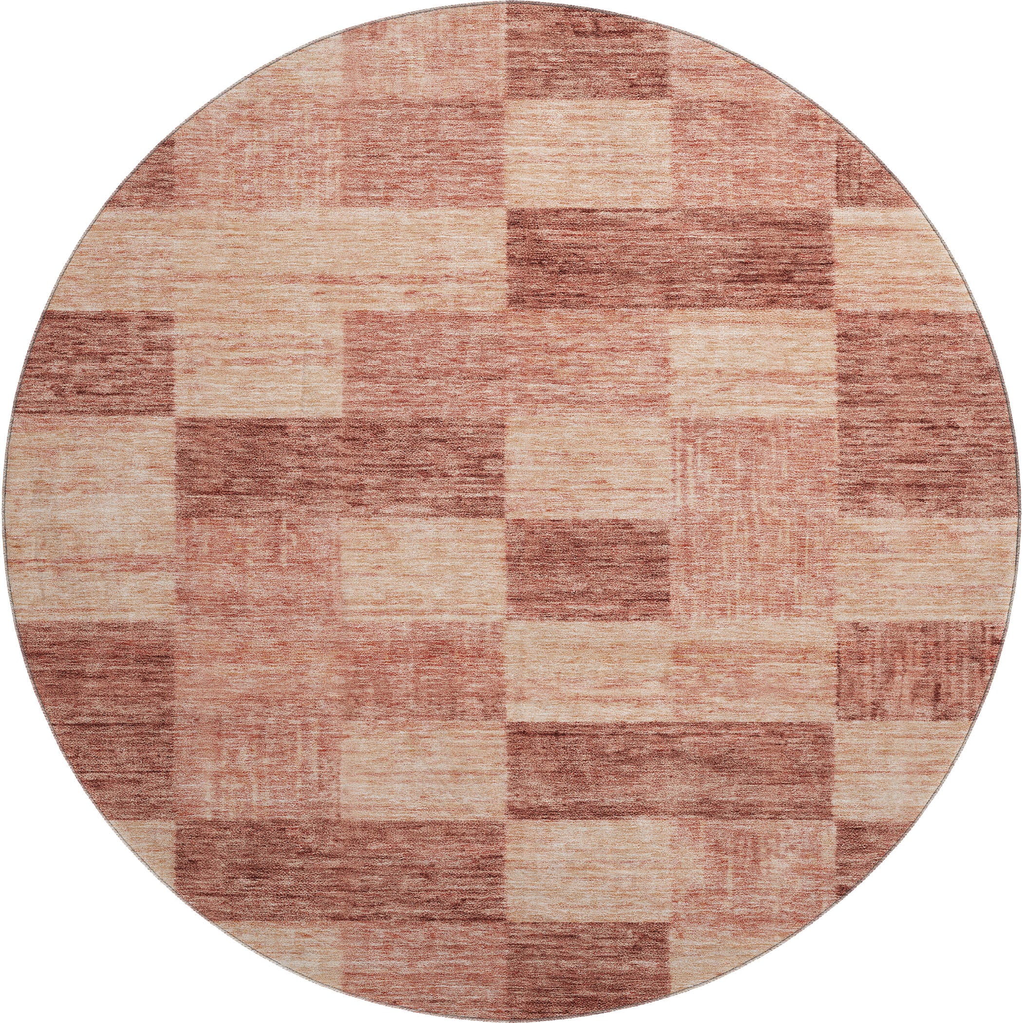 Cairo Machine Washable Transitional Paprika Orange Rug 8' x 8' #shape_Round