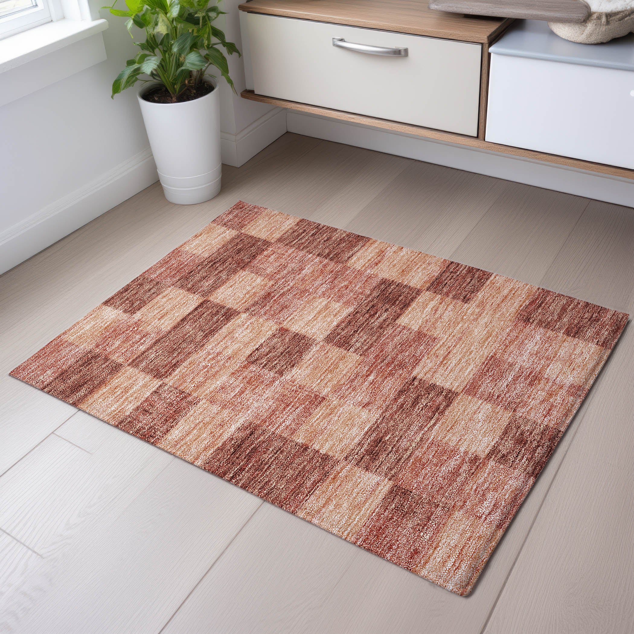 Cairo Machine Washable Transitional Paprika Orange Rug 1'8" x 2'6" #shape_Rectangle