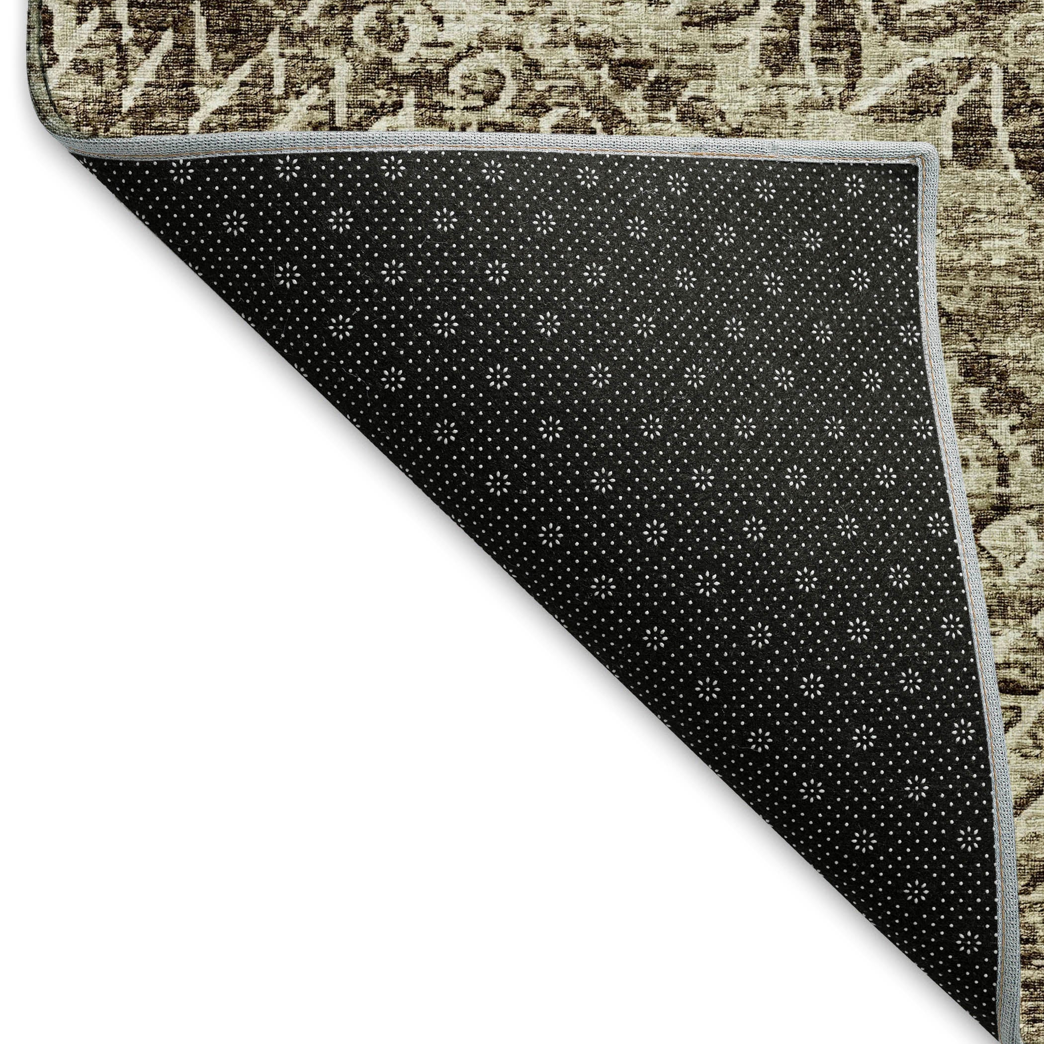 Antigua Machine Washable Transitional Brown Rug 1'8" x 2'6" #shape_Rectangle