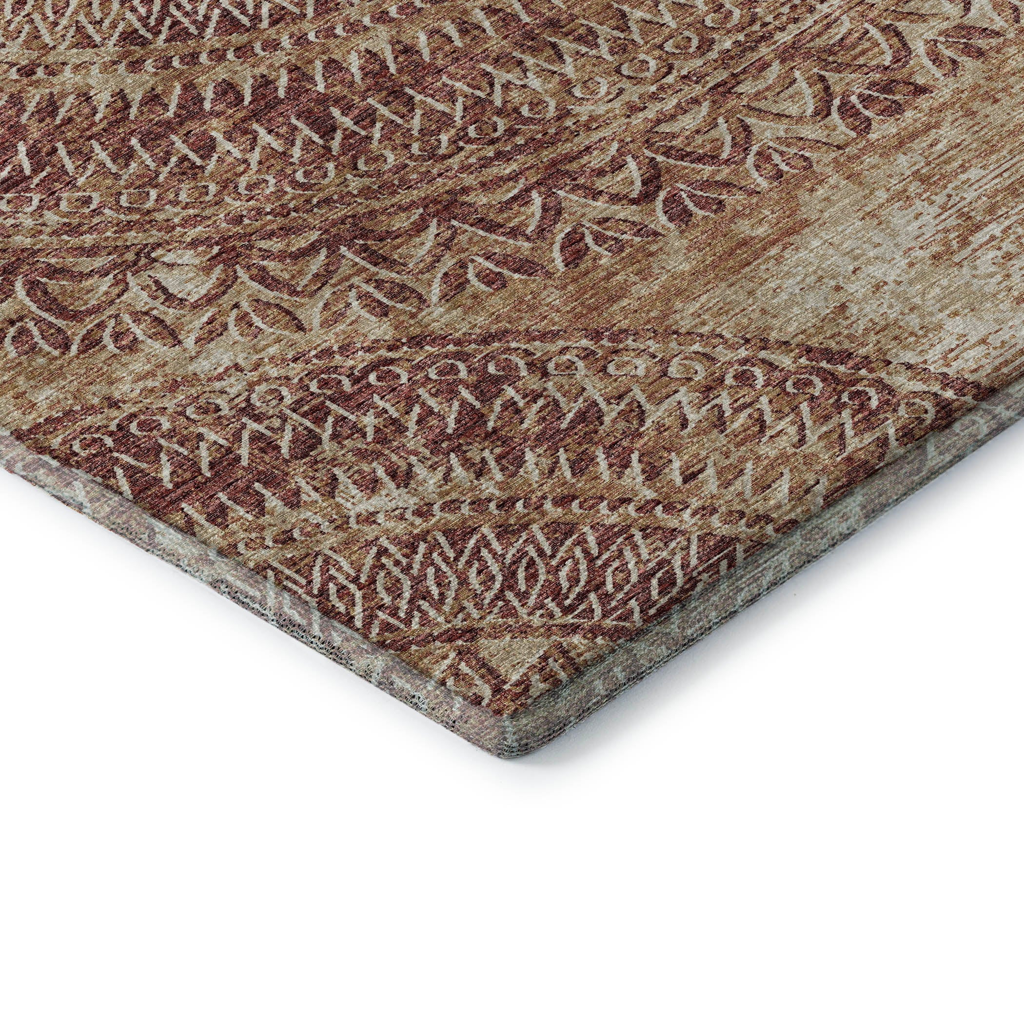 Antigua Machine Washable Transitional Canyon Red Rug 1'8" x 2'6" #shape_Rectangle