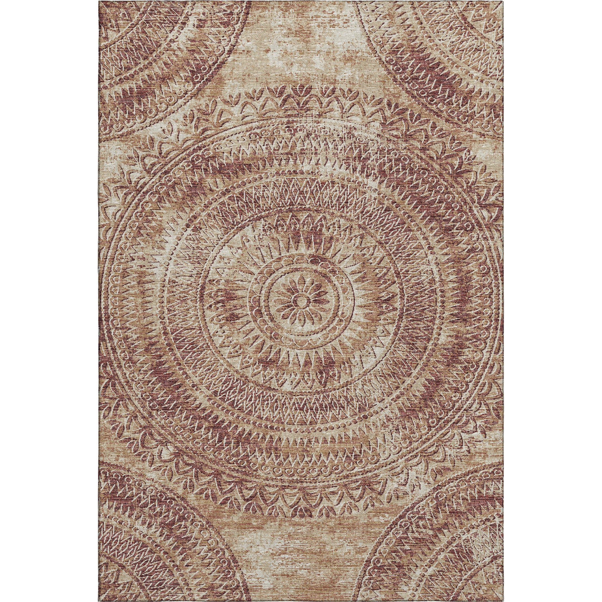 Antigua Machine Washable Transitional Canyon Red Rug 2'6" x 3'10" #shape_Rectangle