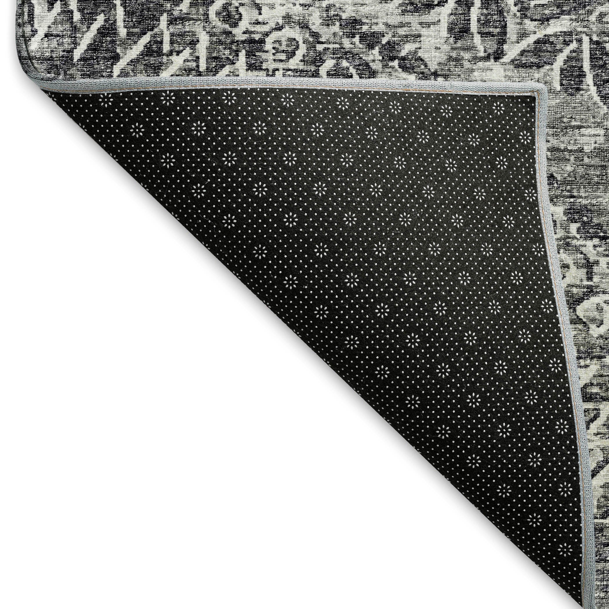 Antigua Machine Washable Transitional Gray Rug 1'8" x 2'6" #shape_Rectangle