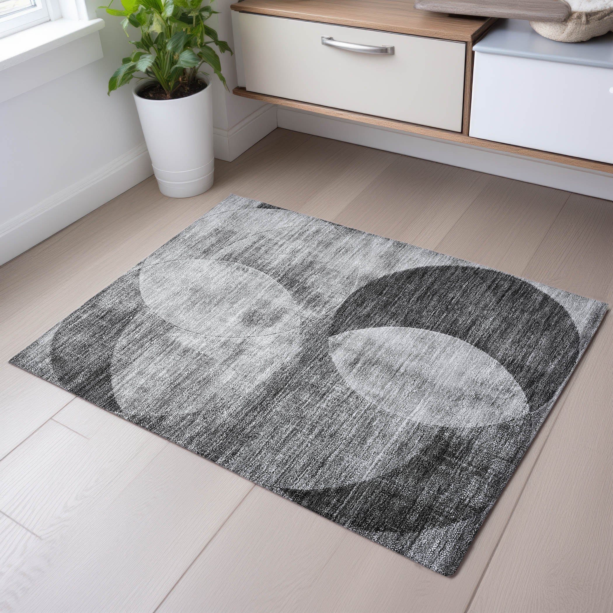 Lisbon Machine Washable Transitional Gray Rug 1'8" x 2'6" #shape_Rectangle