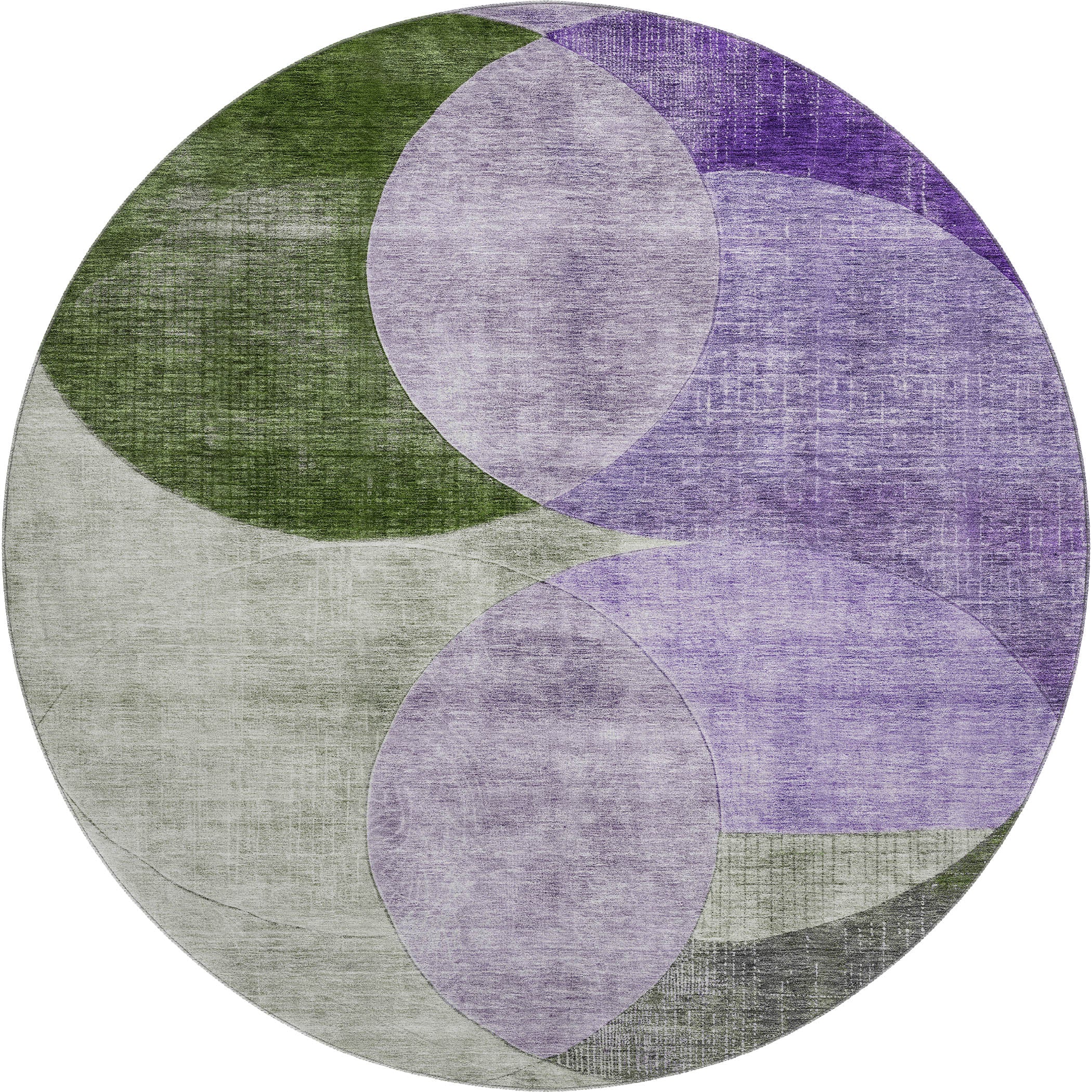 Lisbon Machine Washable Transitional Lavender Purple Rug 8' x 8' #shape_Round