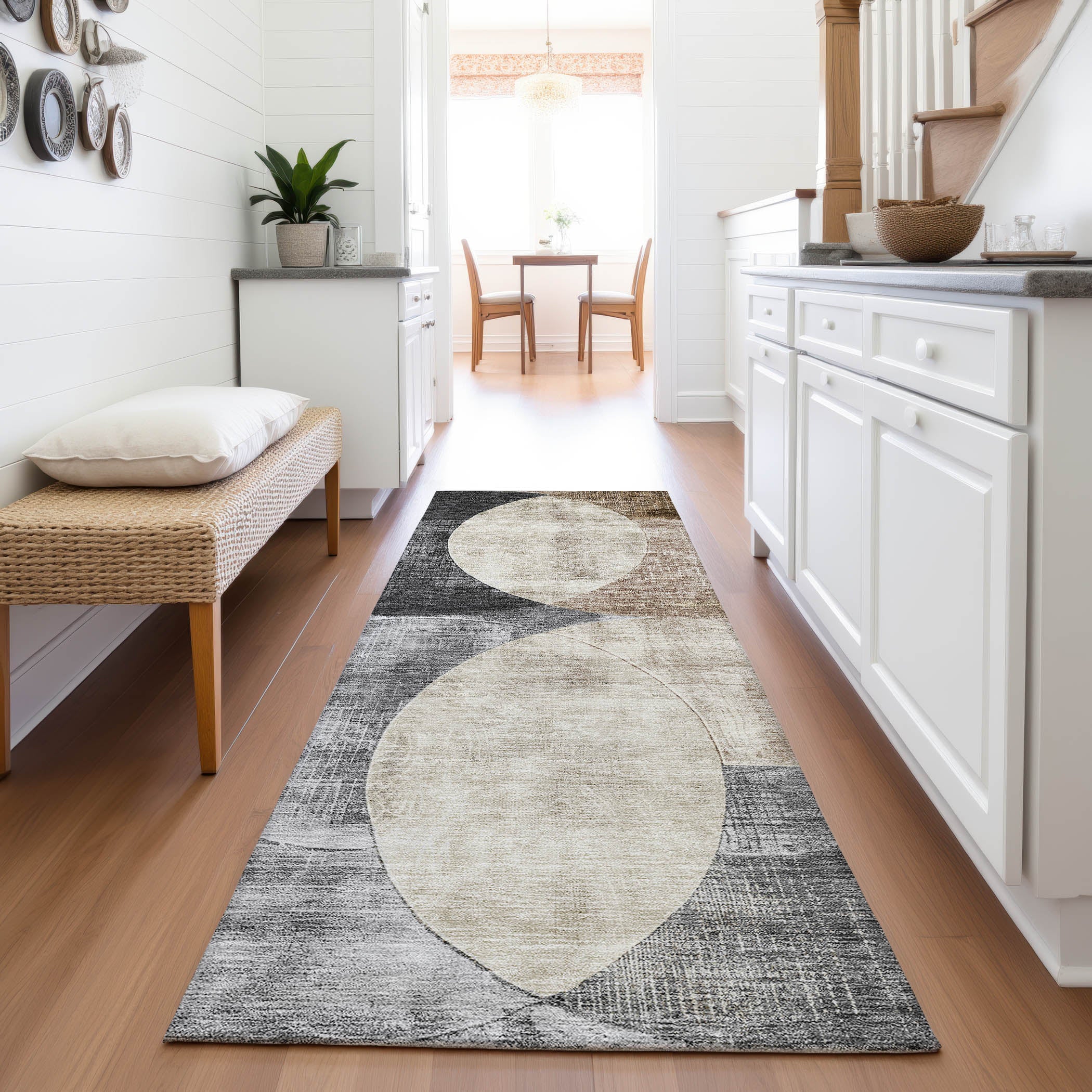 Lisbon Machine Washable Transitional Pewter Gray Rug 2'3" x 7'6" #shape_Runner