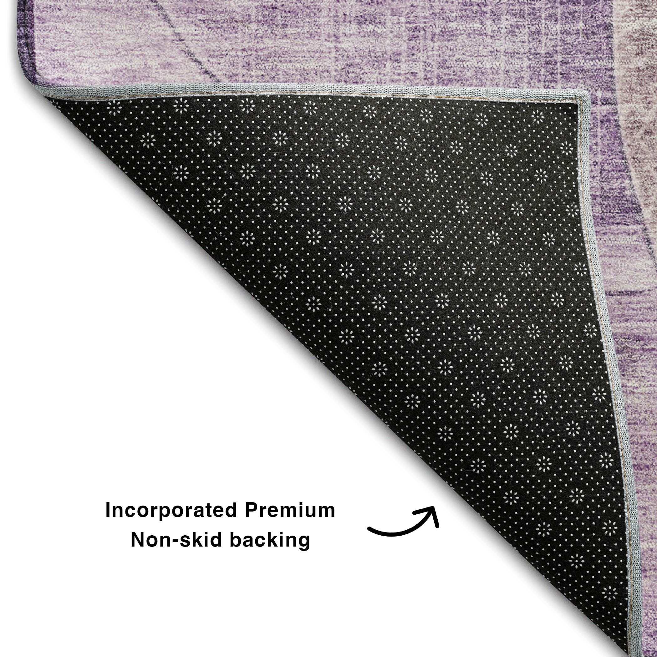 Lisbon Machine Washable Transitional Purple Rug 1'8" x 2'6" #shape_Rectangle