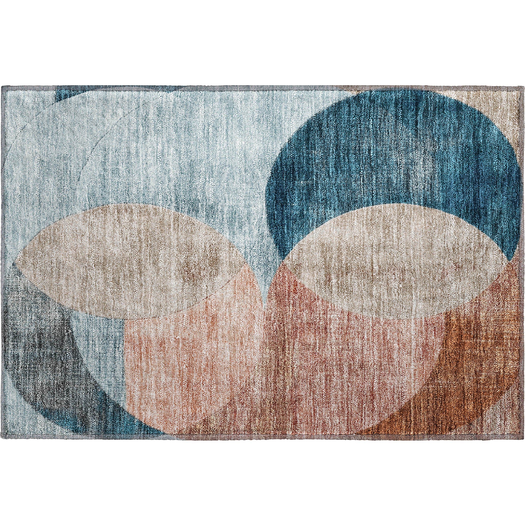 Lisbon Machine Washable Transitional Rust Orange Rug 1'8" x 2'6" #shape_Rectangle