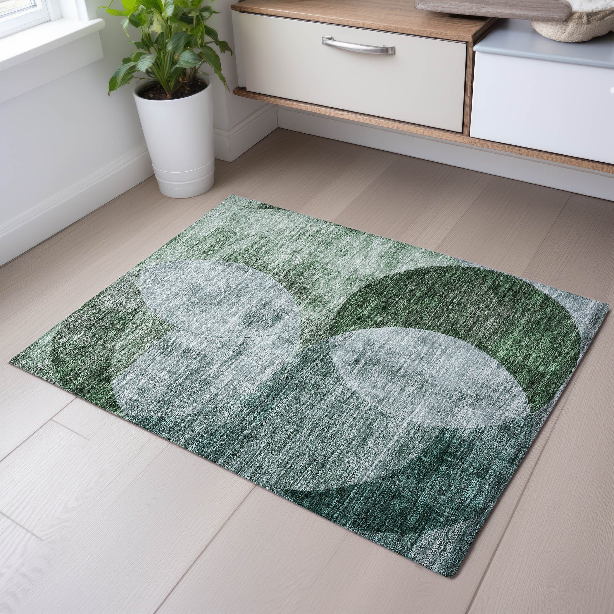 Lisbon Machine Washable Transitional Seafoam Blue Rug 1'8" x 2'6" #shape_Rectangle
