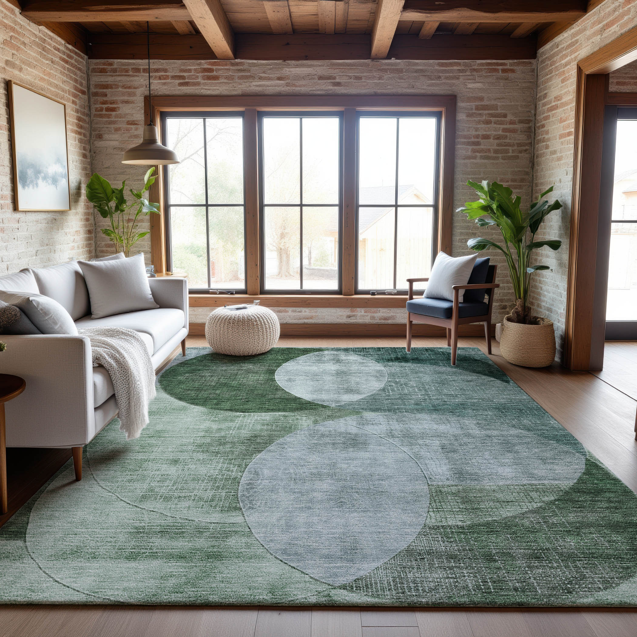 Lisbon Machine Washable Transitional Seafoam Blue Rug 2'6" x 3'10" #shape_Rectangle