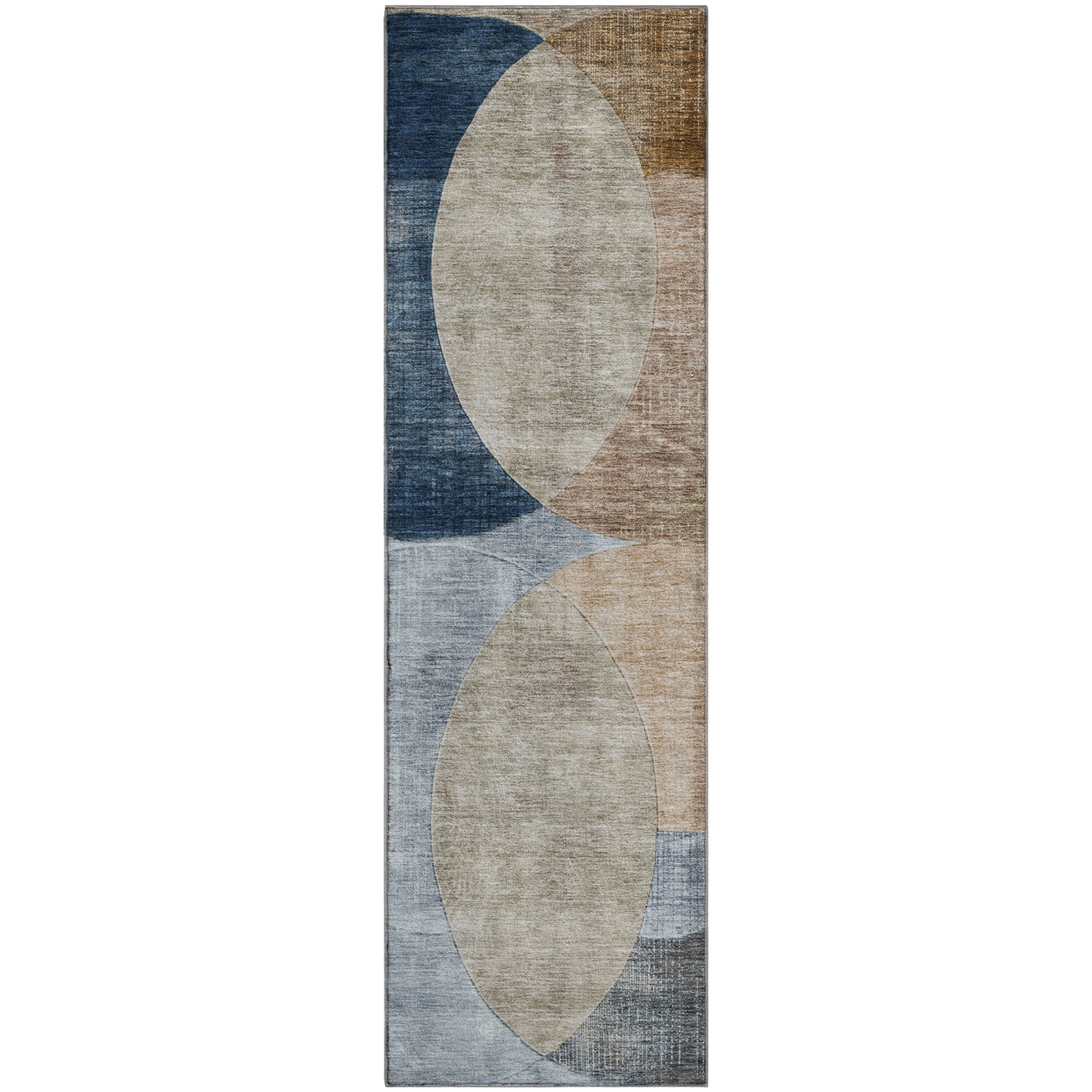 Lisbon Machine Washable Transitional Sky Blue Rug 2'3" x 7'6" #shape_Runner