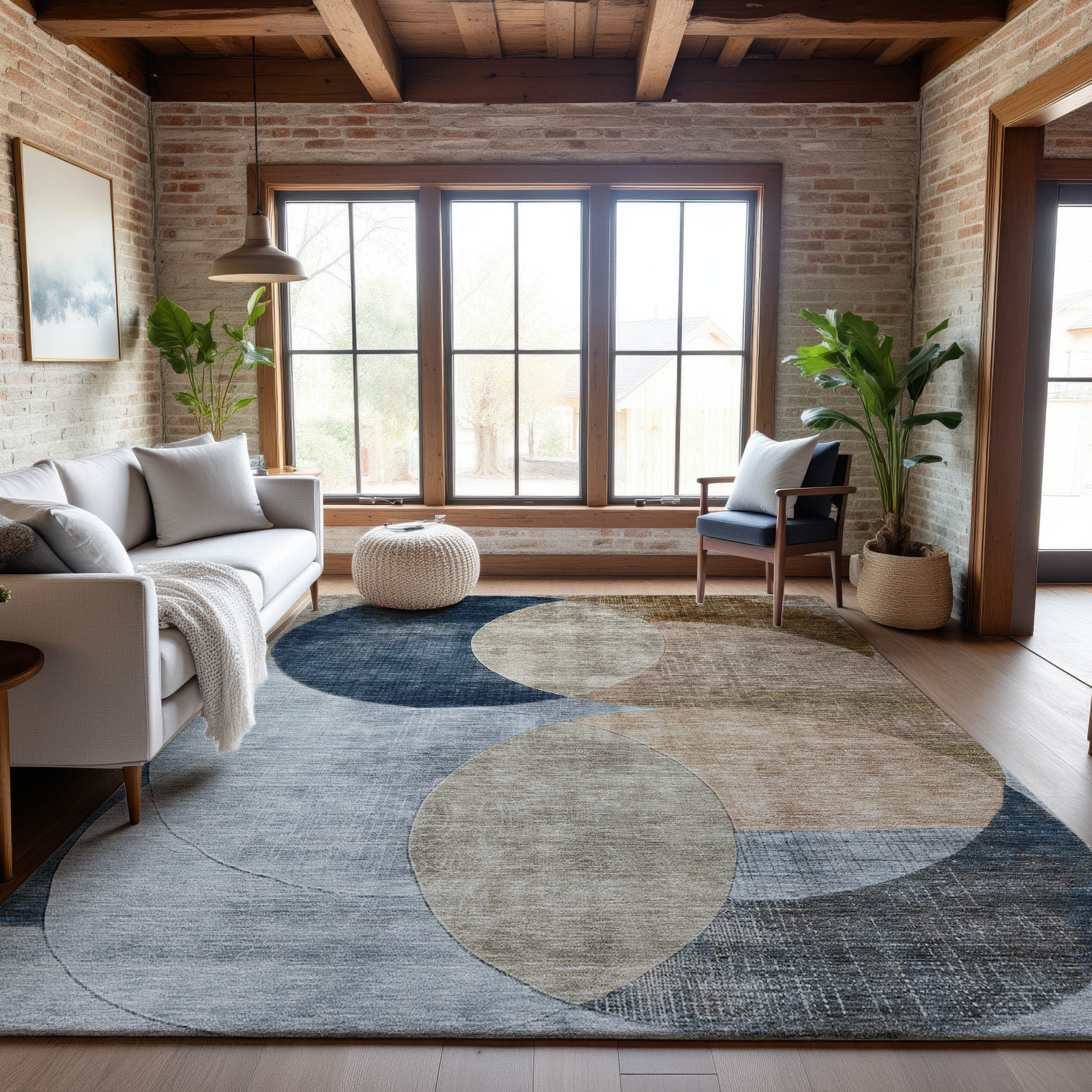 Lisbon Machine Washable Transitional Sky Blue Rug 2'6" x 3'10" #shape_Rectangle