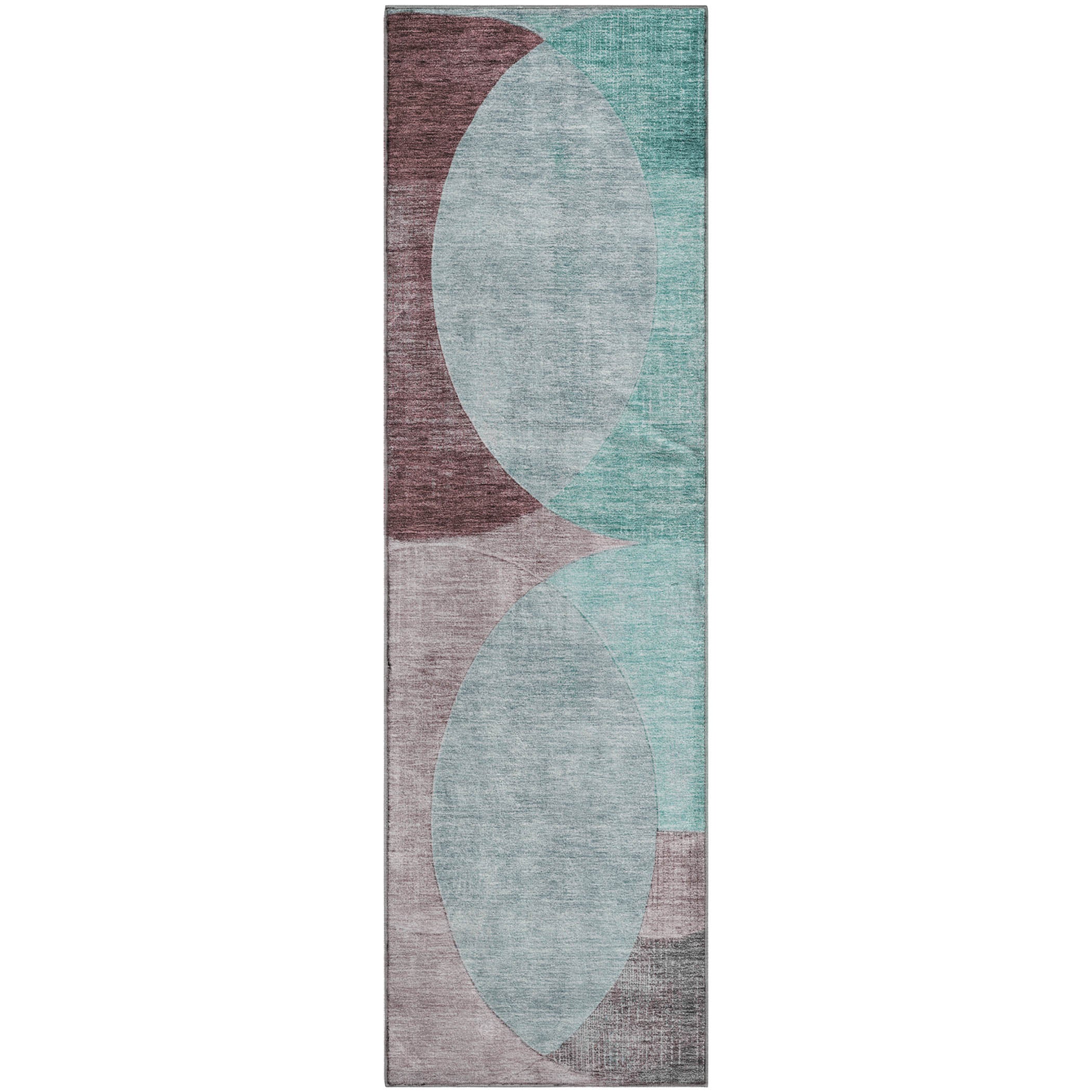 Lisbon Machine Washable Transitional Teal Rug 2'3" x 7'6" #shape_Runner