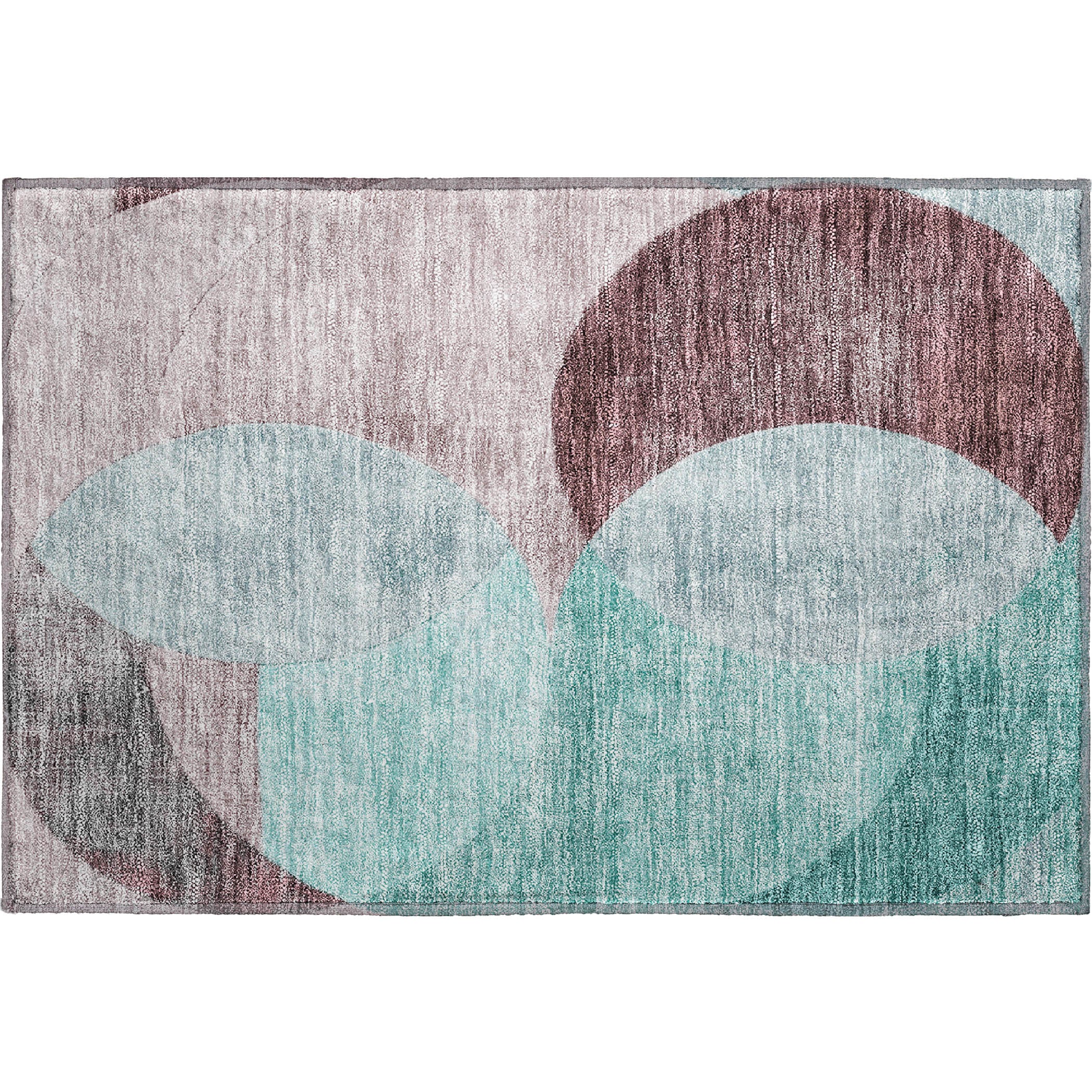 Lisbon Machine Washable Transitional Teal Rug 1'8" x 2'6" #shape_Rectangle