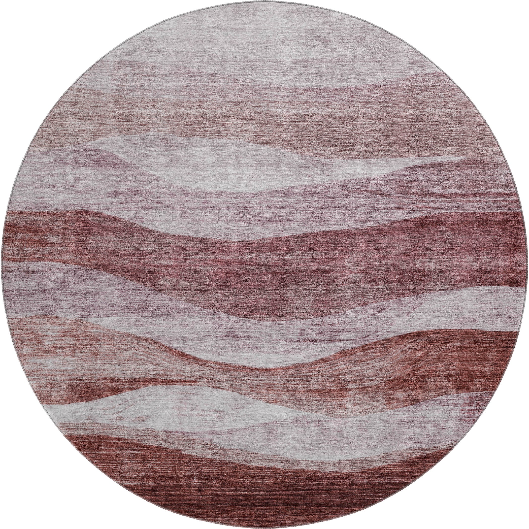 Cusco Machine Washable Transitional Blush Pink Rug 8' x 8' #shape_Round