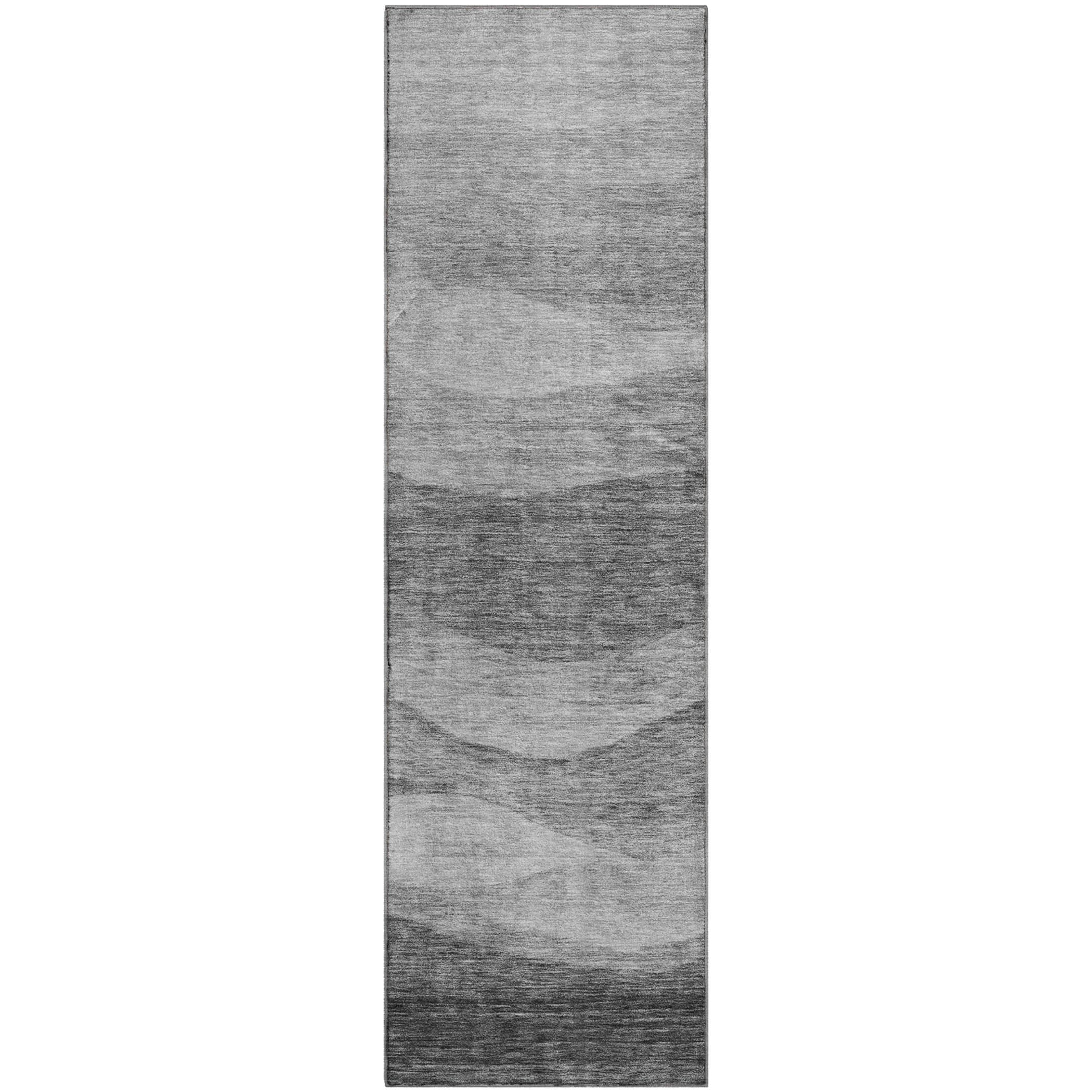 Cusco Machine Washable Transitional Gray Rug 2'3" x 7'6" #shape_Runner