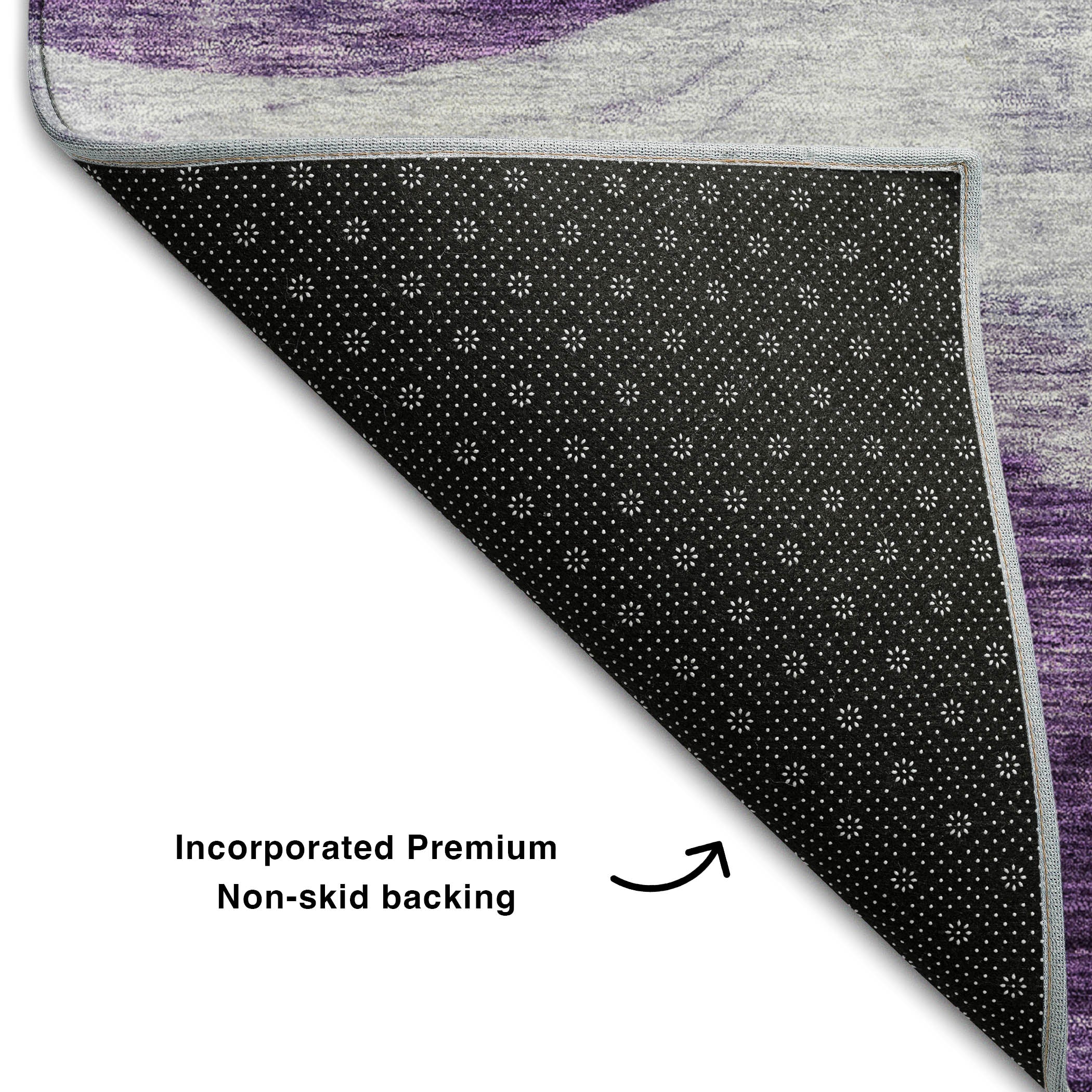 Cusco Machine Washable Transitional Lavender Purple Rug 1'8" x 2'6" #shape_Rectangle