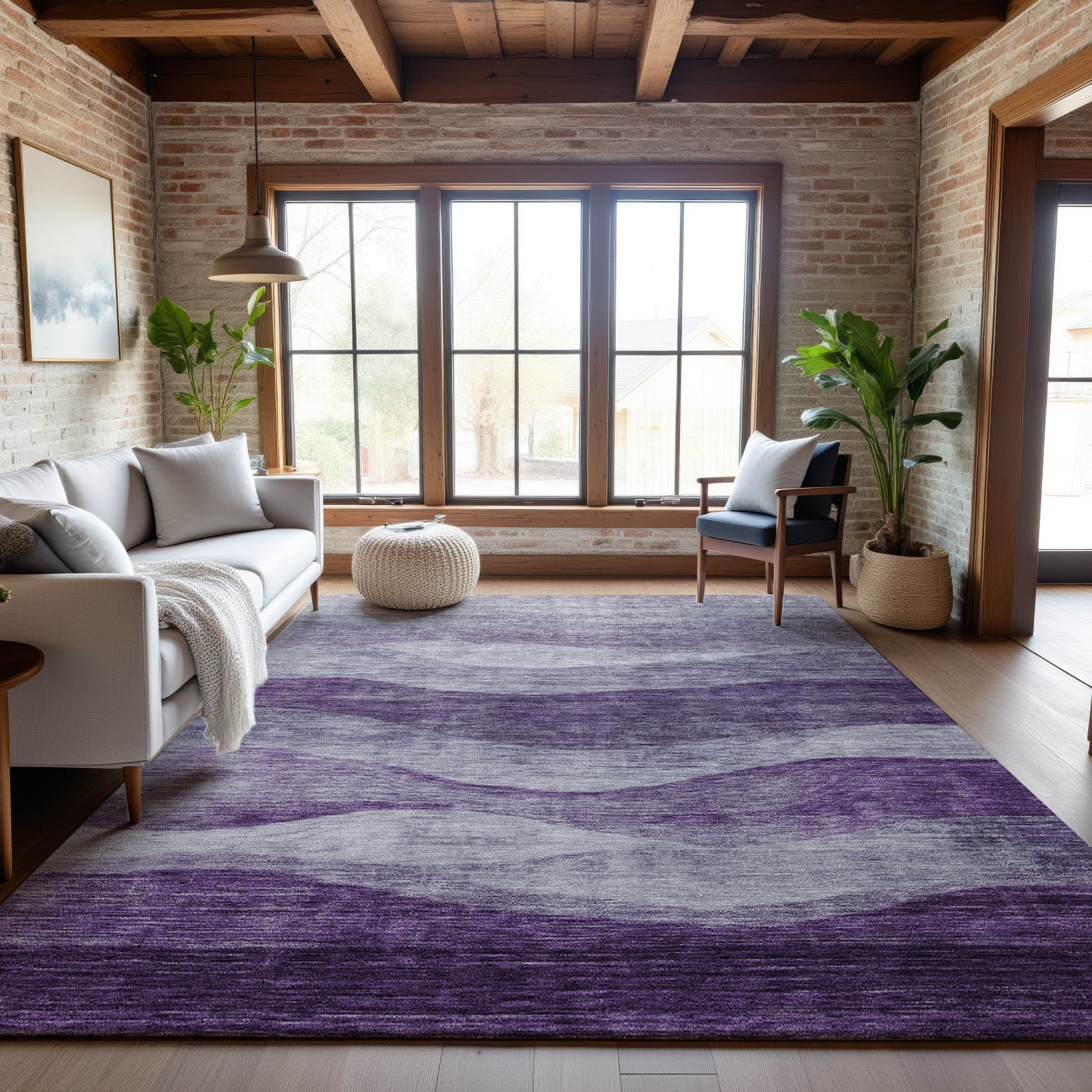 Cusco Machine Washable Transitional Lavender Purple Rug 2'6" x 3'10" #shape_Rectangle