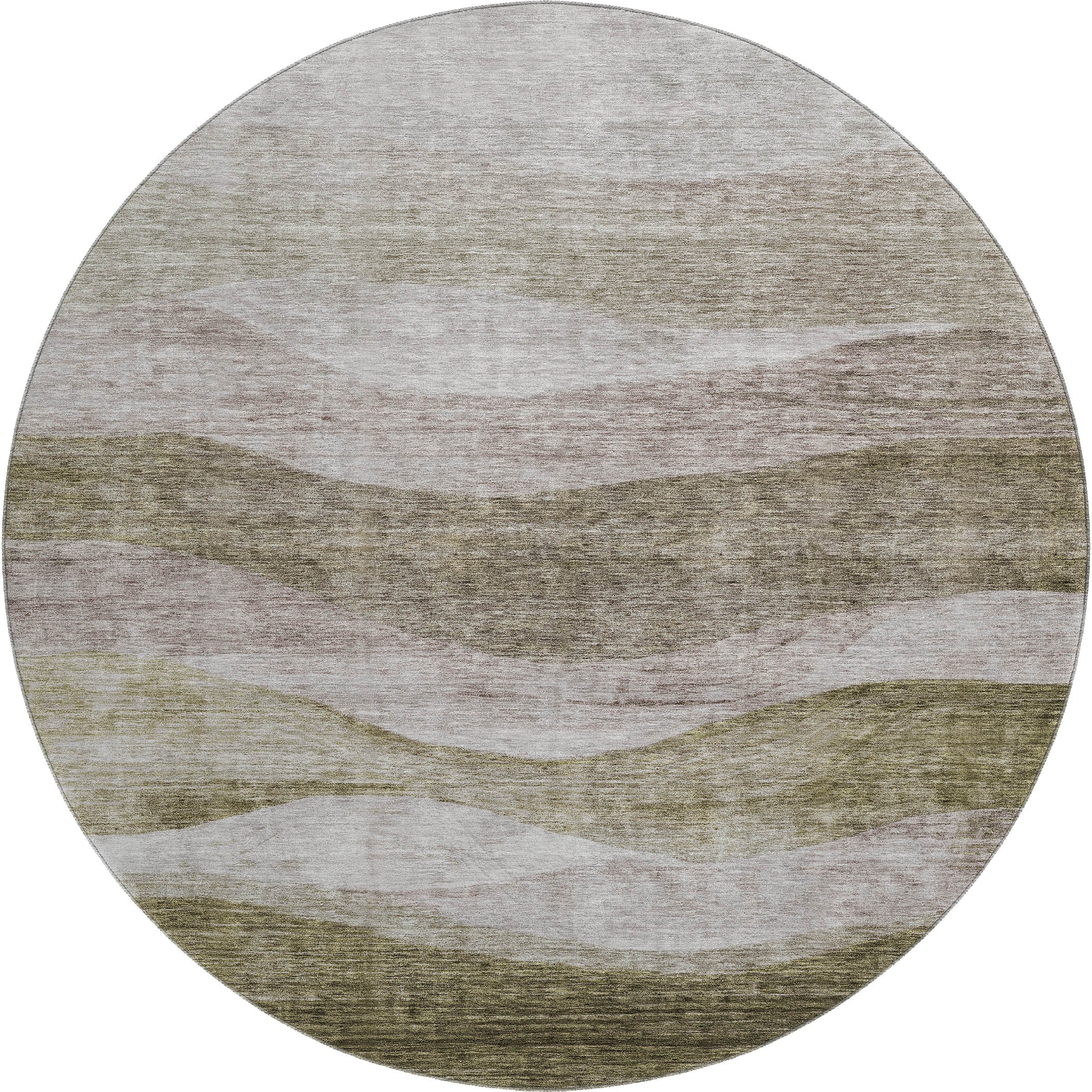 Cusco Machine Washable Transitional Taupe Brown Rug 8' x 8' #shape_Round