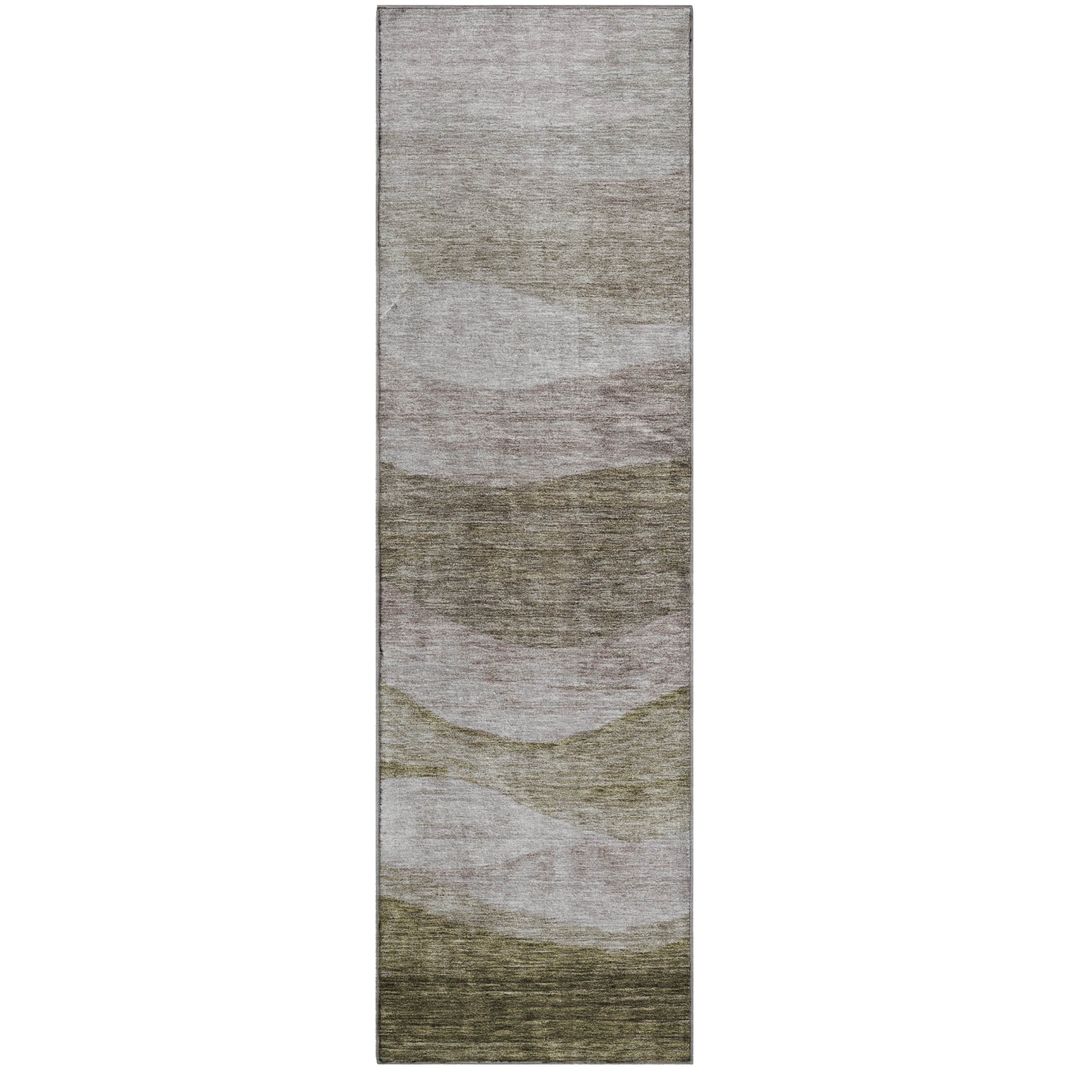 Cusco Machine Washable Transitional Taupe Brown Rug 2'3" x 7'6" #shape_Runner