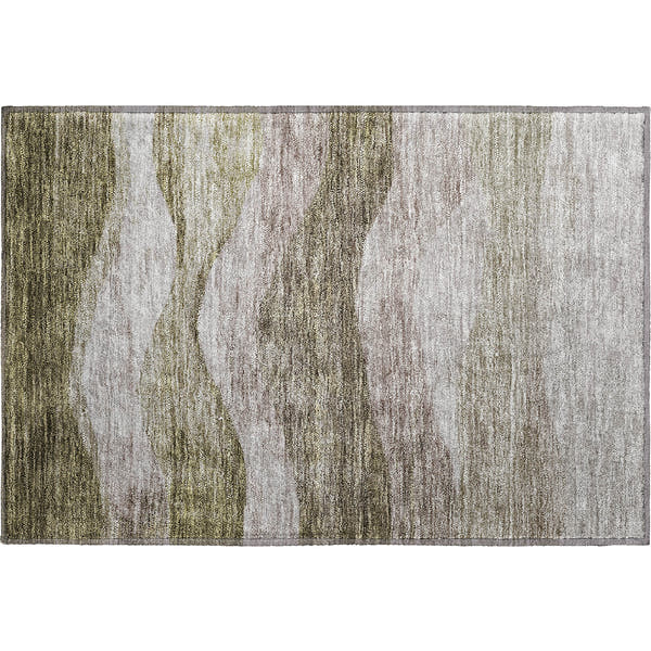 Cusco Machine Washable Transitional Taupe Brown Rug 1'8" x 2'6"