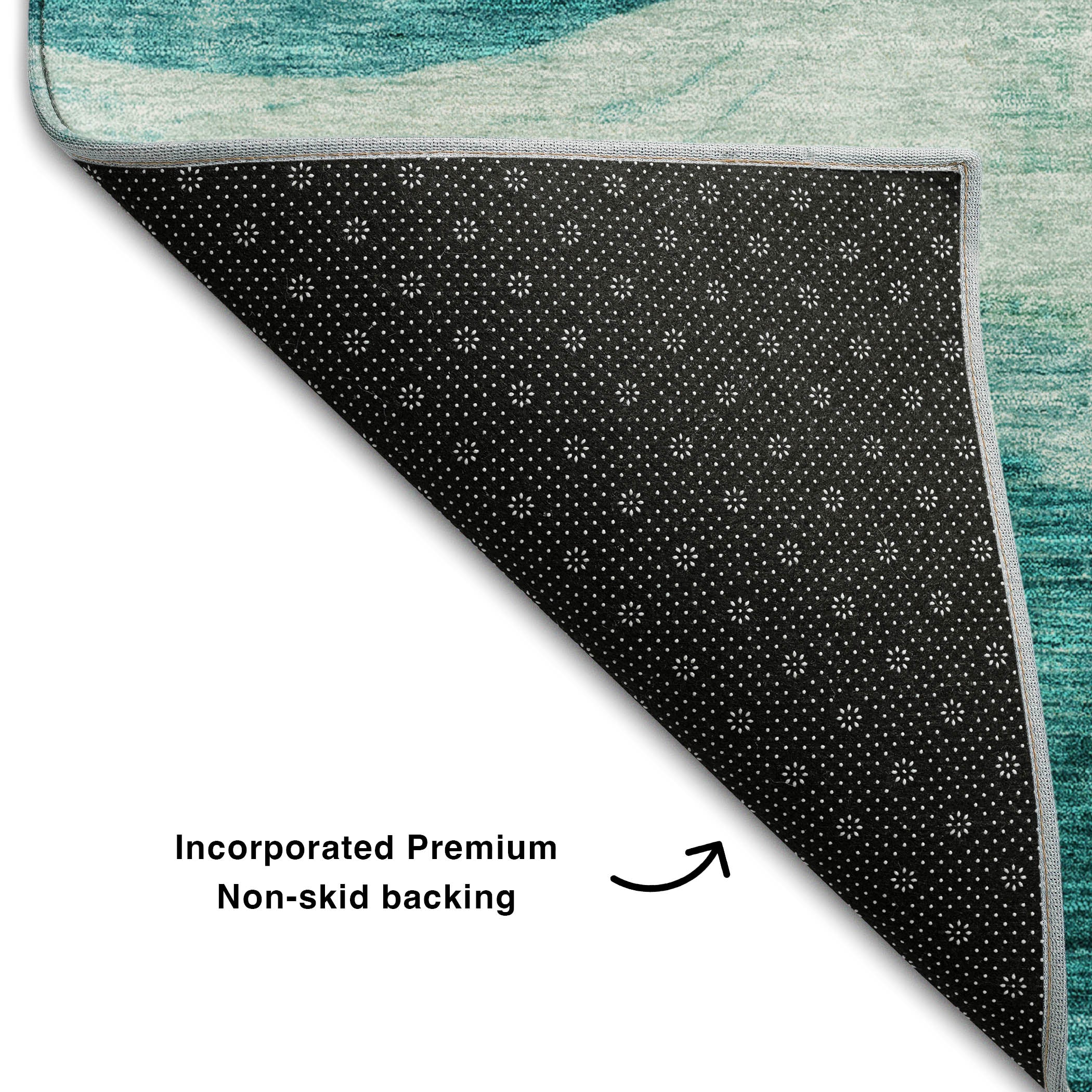 Cusco Machine Washable Transitional Teal Rug 1'8" x 2'6" #shape_Rectangle