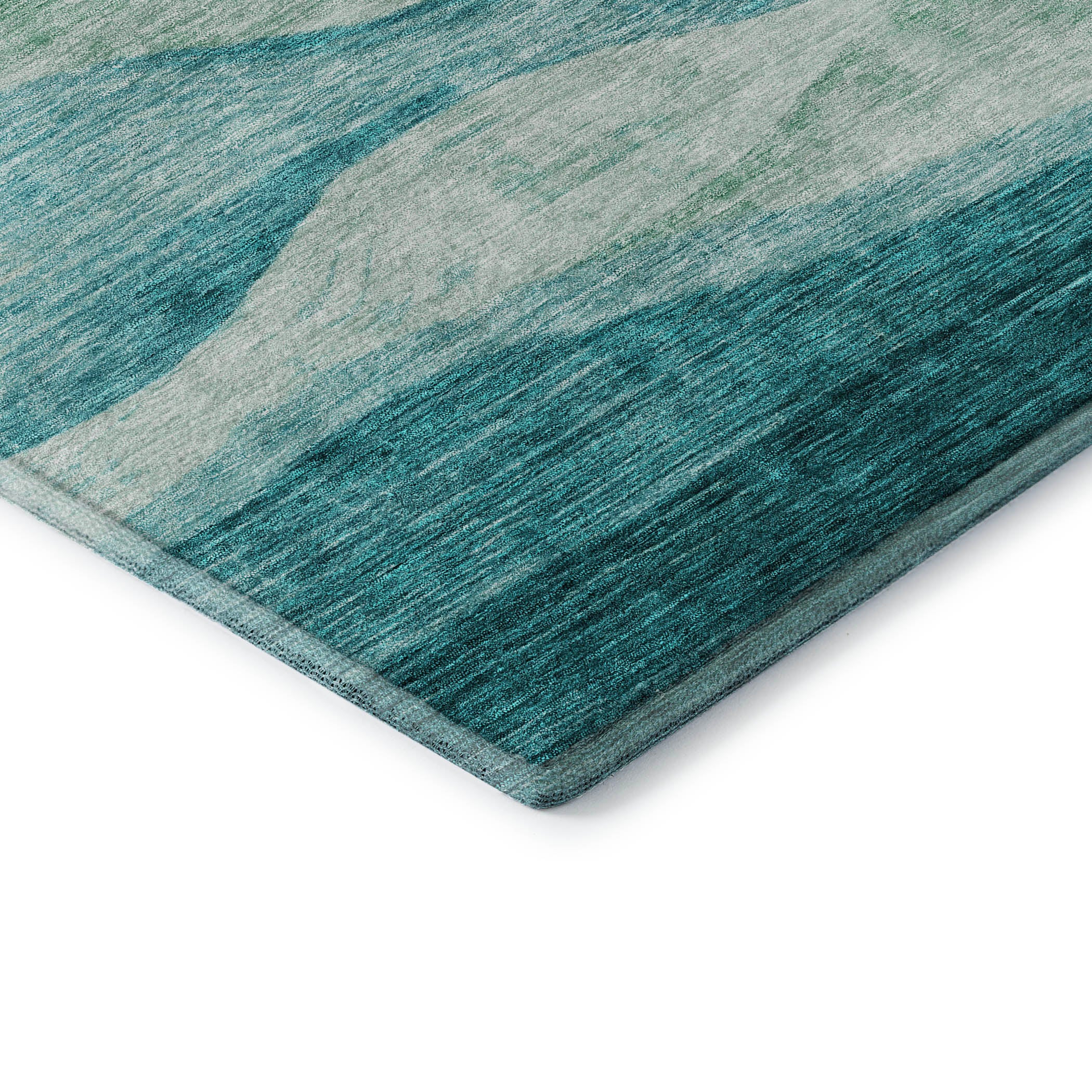Cusco Machine Washable Transitional Teal Rug 1'8" x 2'6" #shape_Rectangle