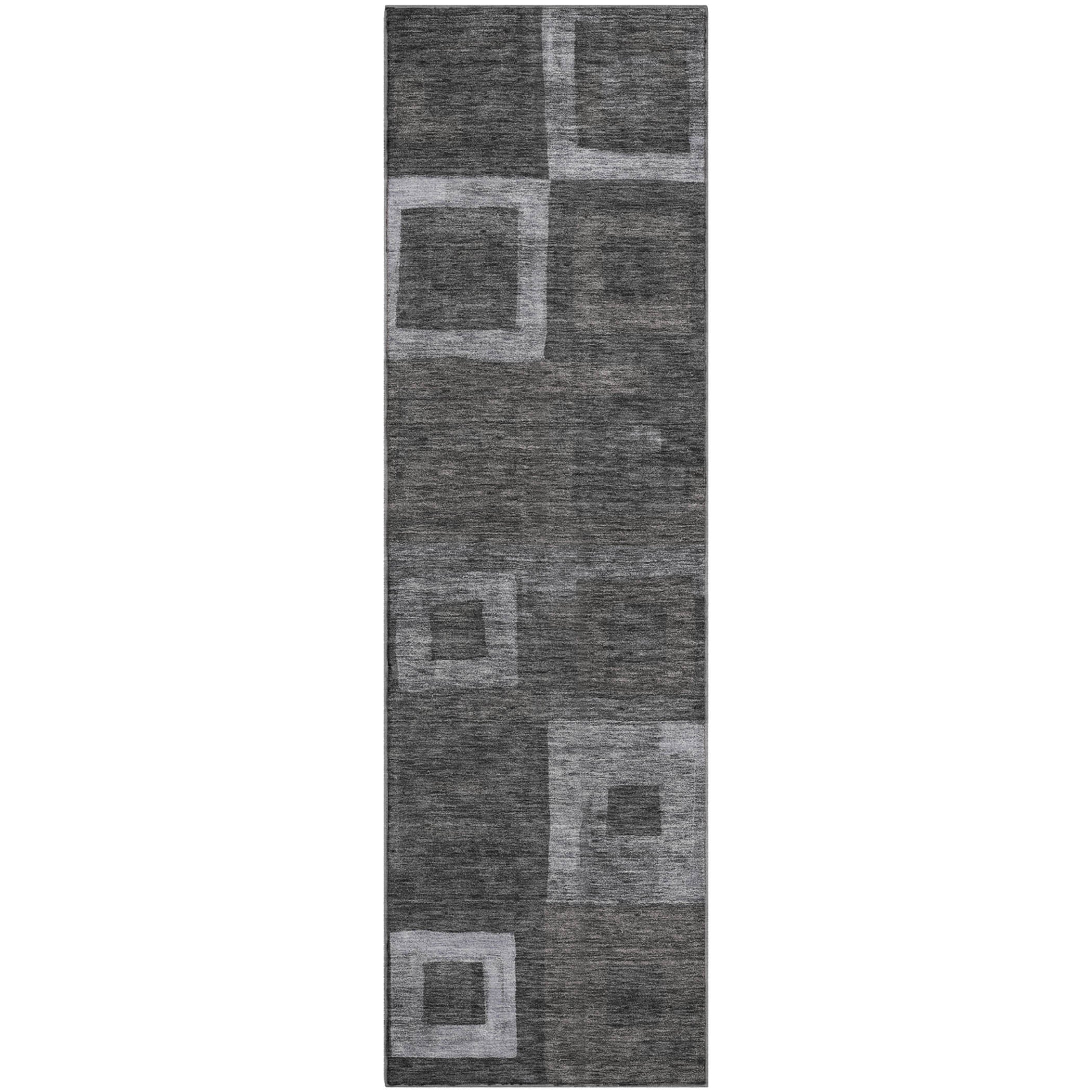 Chiang Mai Machine Washable Transitional Black Rug 2'3" x 7'6" #shape_Runner