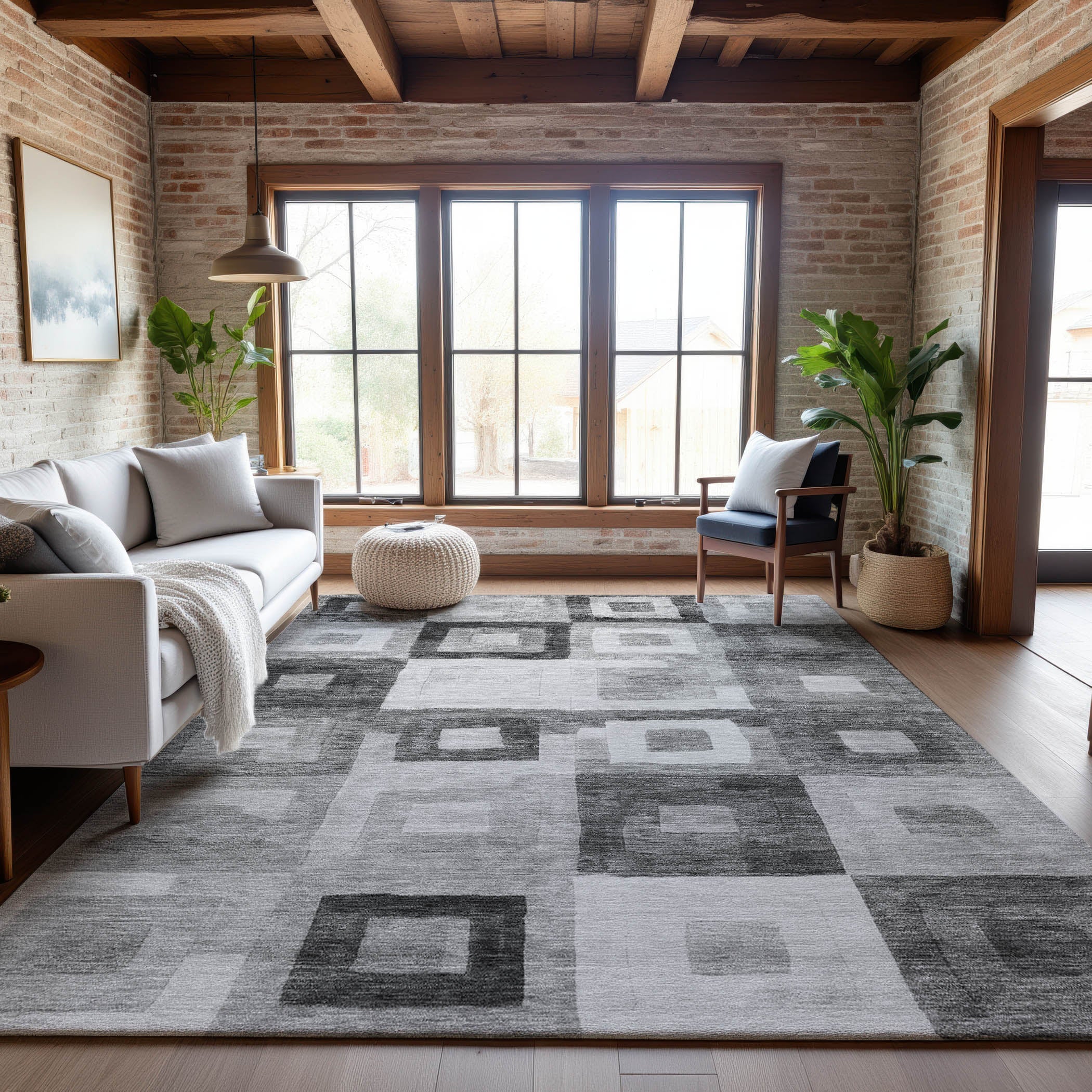 Chiang Mai Machine Washable Transitional Gray Rug 2'6" x 3'10" #shape_Rectangle