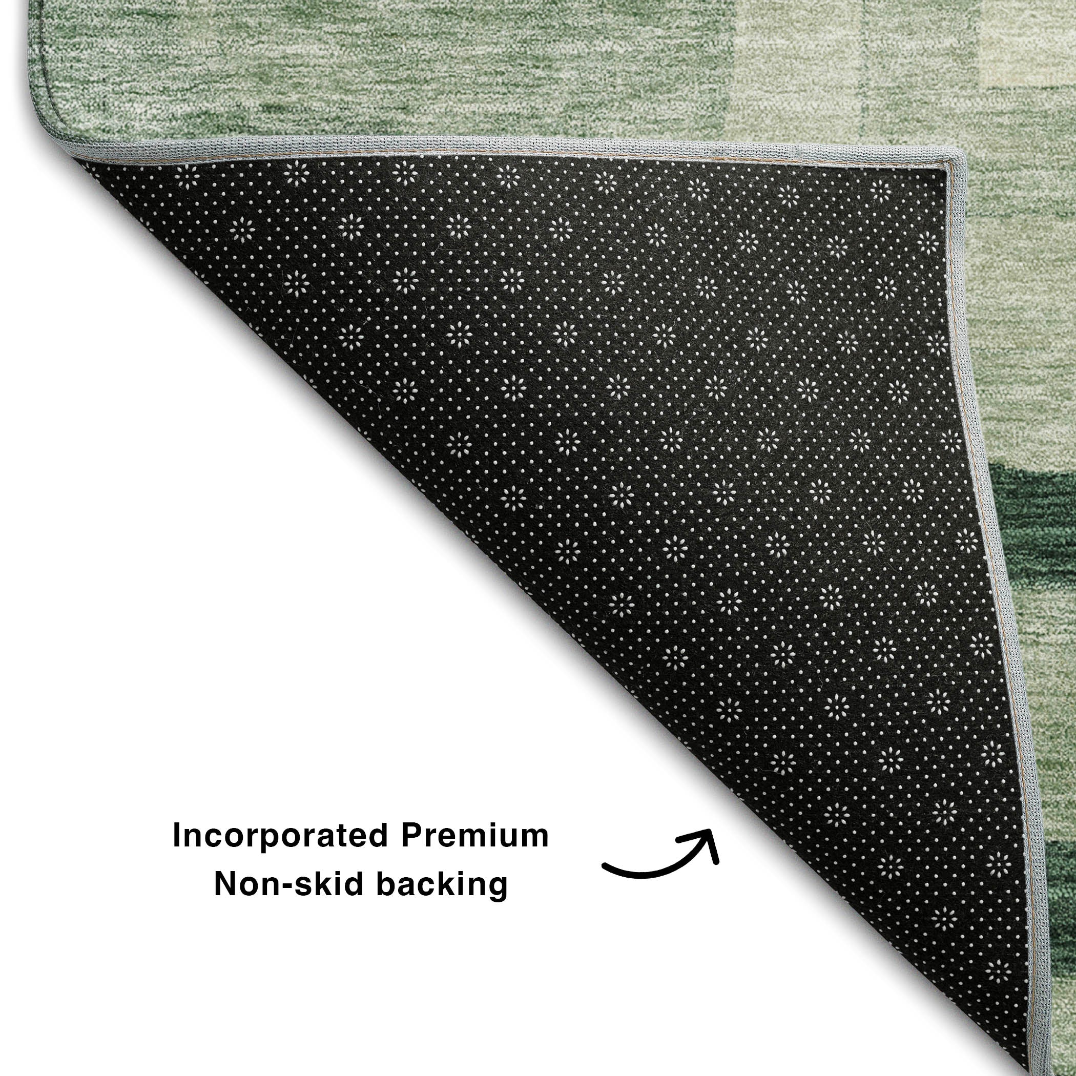 Chiang Mai Machine Washable Transitional Green Rug 1'8" x 2'6" #shape_Rectangle