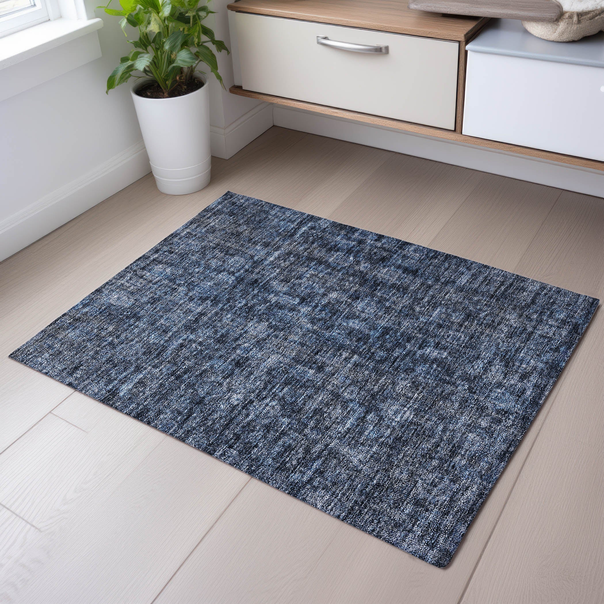 Vienna Machine Washable Transitional Blue Rug 1'8" x 2'6" #shape_Rectangle