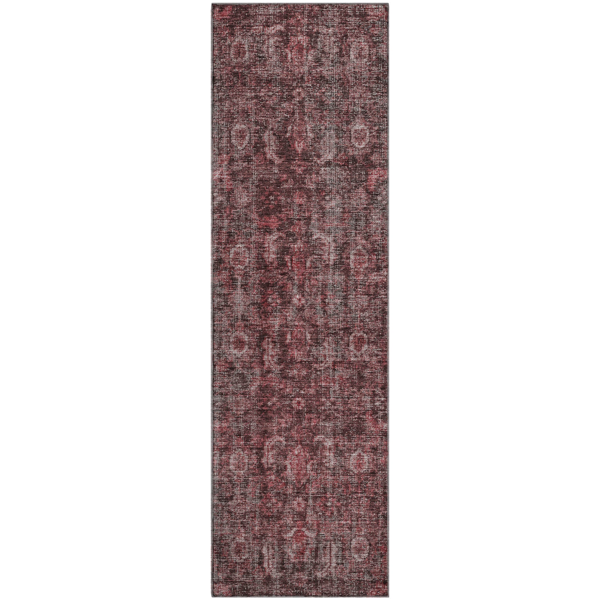 Vienna Machine Washable Transitional Pink Rug 2'3" x 7'6" #shape_Runner