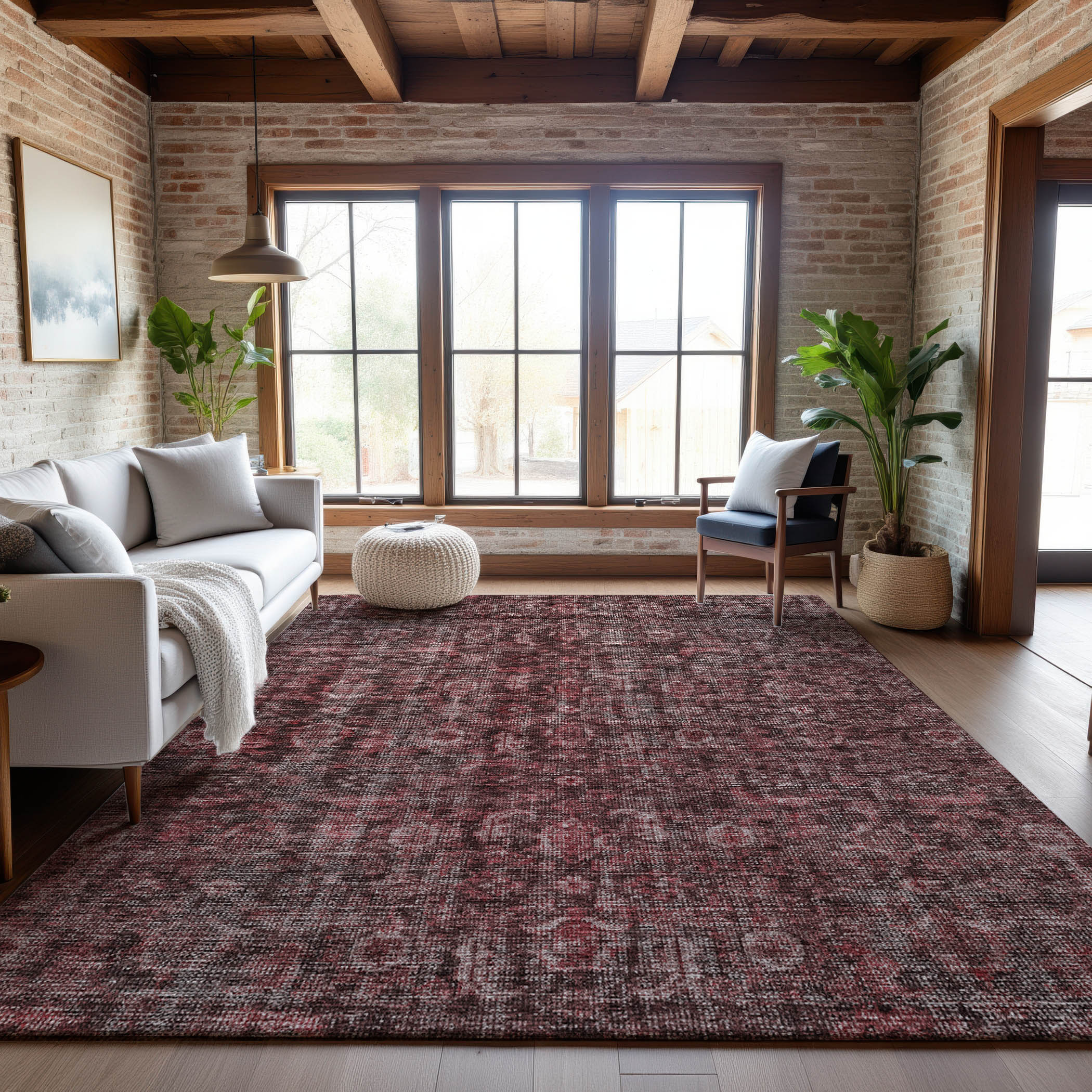 Vienna Machine Washable Transitional Pink Rug 2'6" x 3'10" #shape_Rectangle