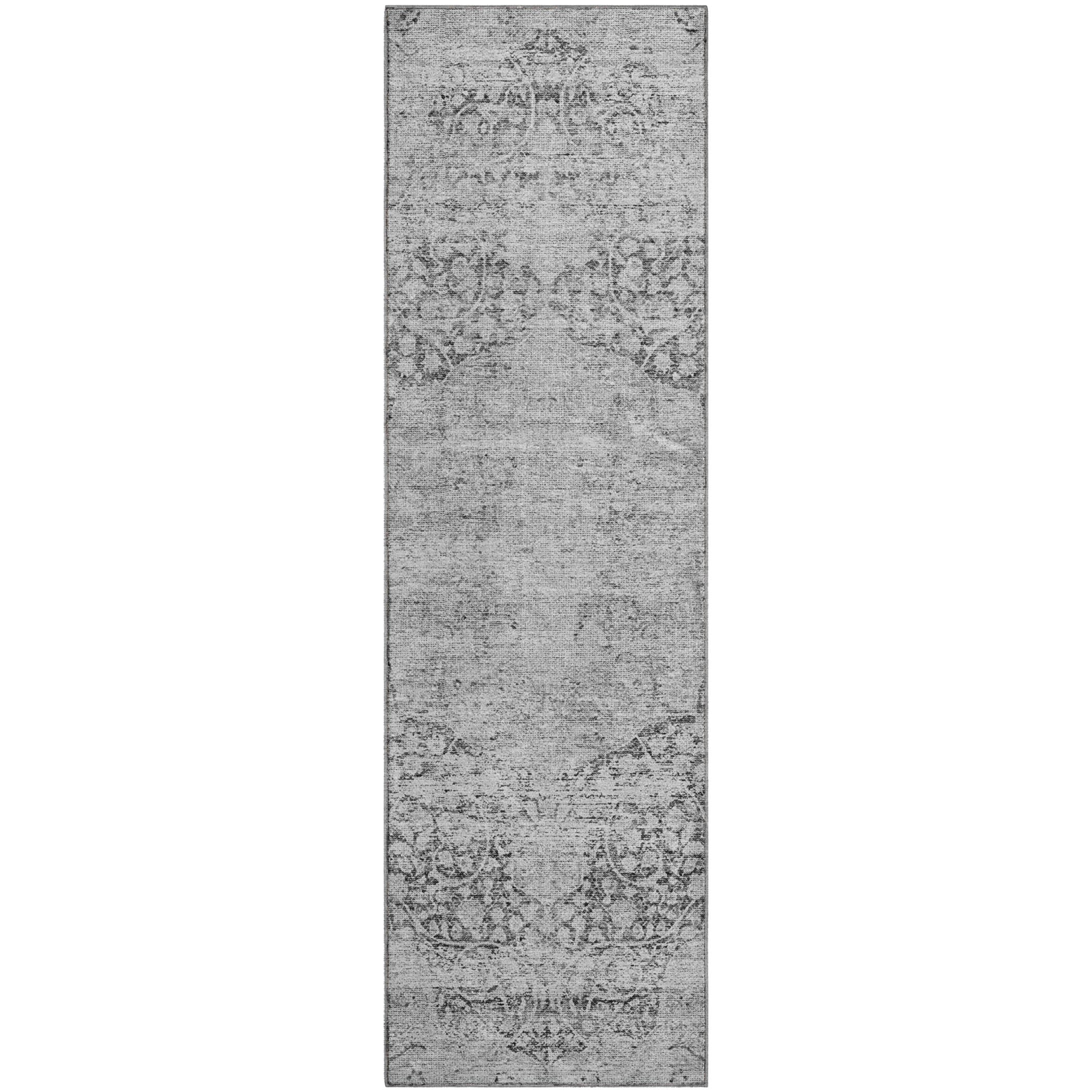 Bergen Machine Washable Traditional Gray Rug 2'3" x 7'6" #shape_Runner